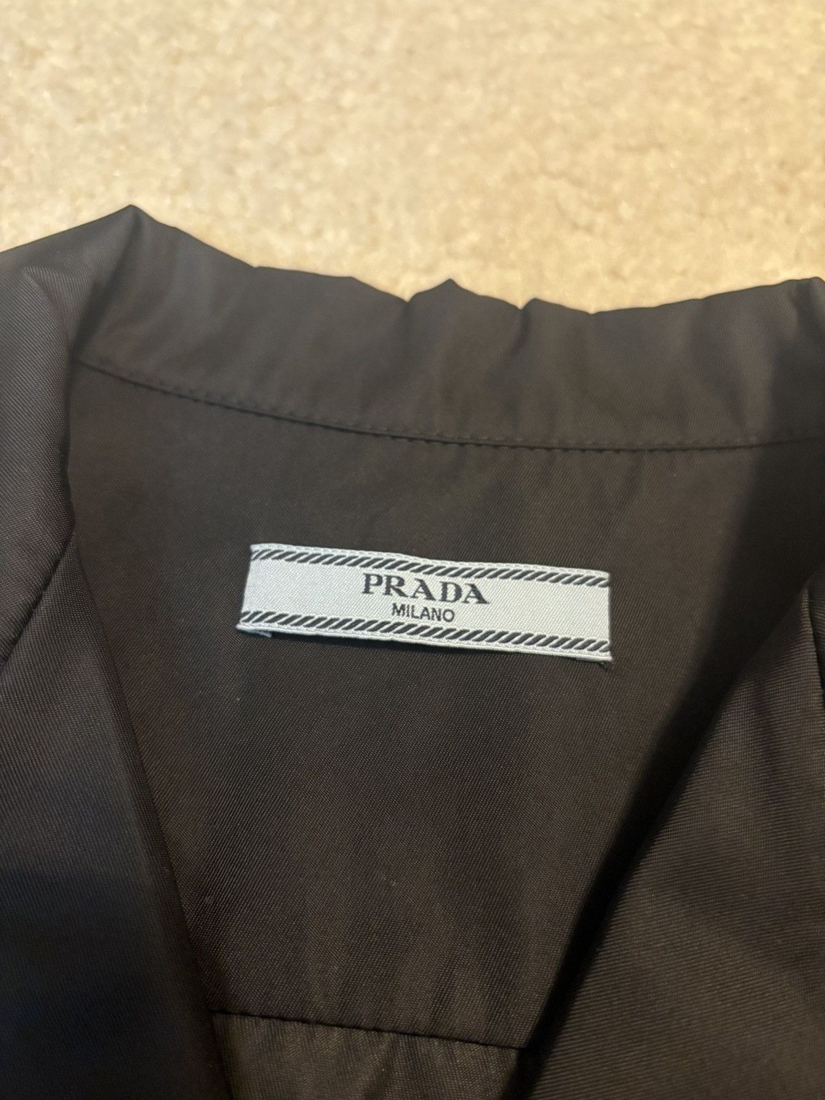 Prada Prada Re Nylon Triangle Logo Button Up Collared Shirt Black Size US XXS / EU 40 - 3 Thumbnail