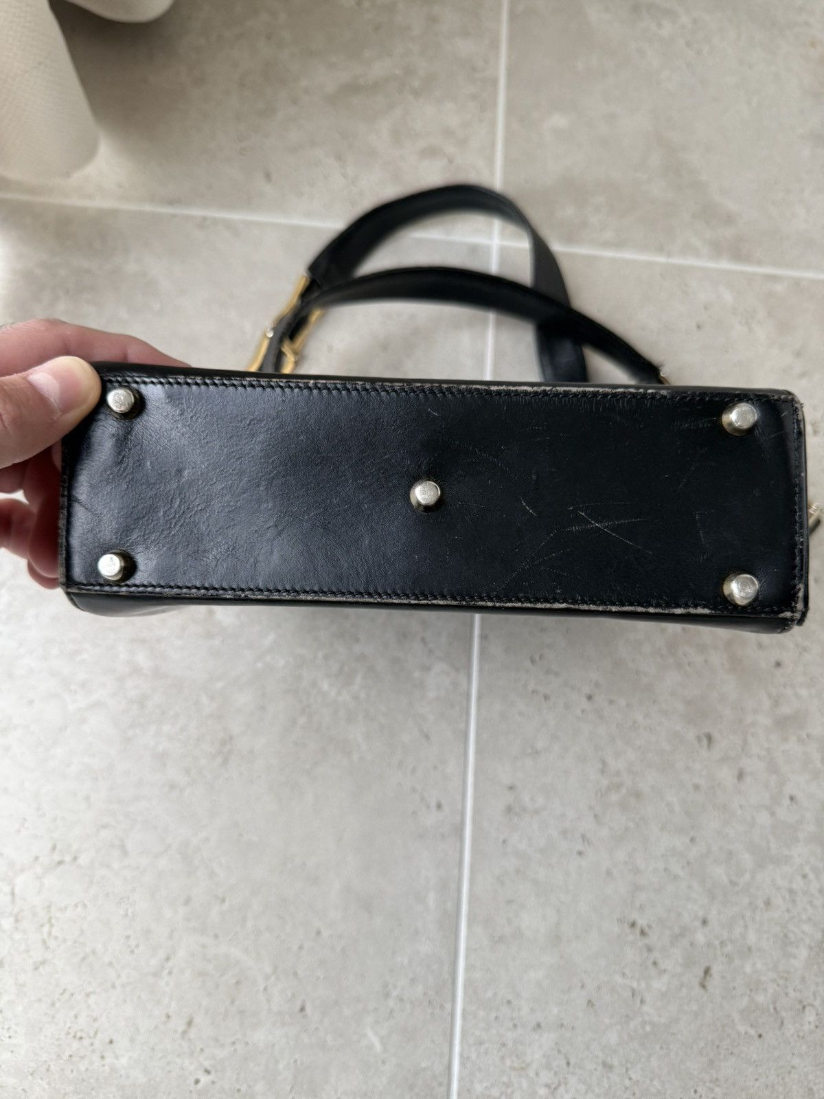 Versace Vintage Versace Black Leather Gold Shoulder Bag Size ONE SIZE - 5 Thumbnail