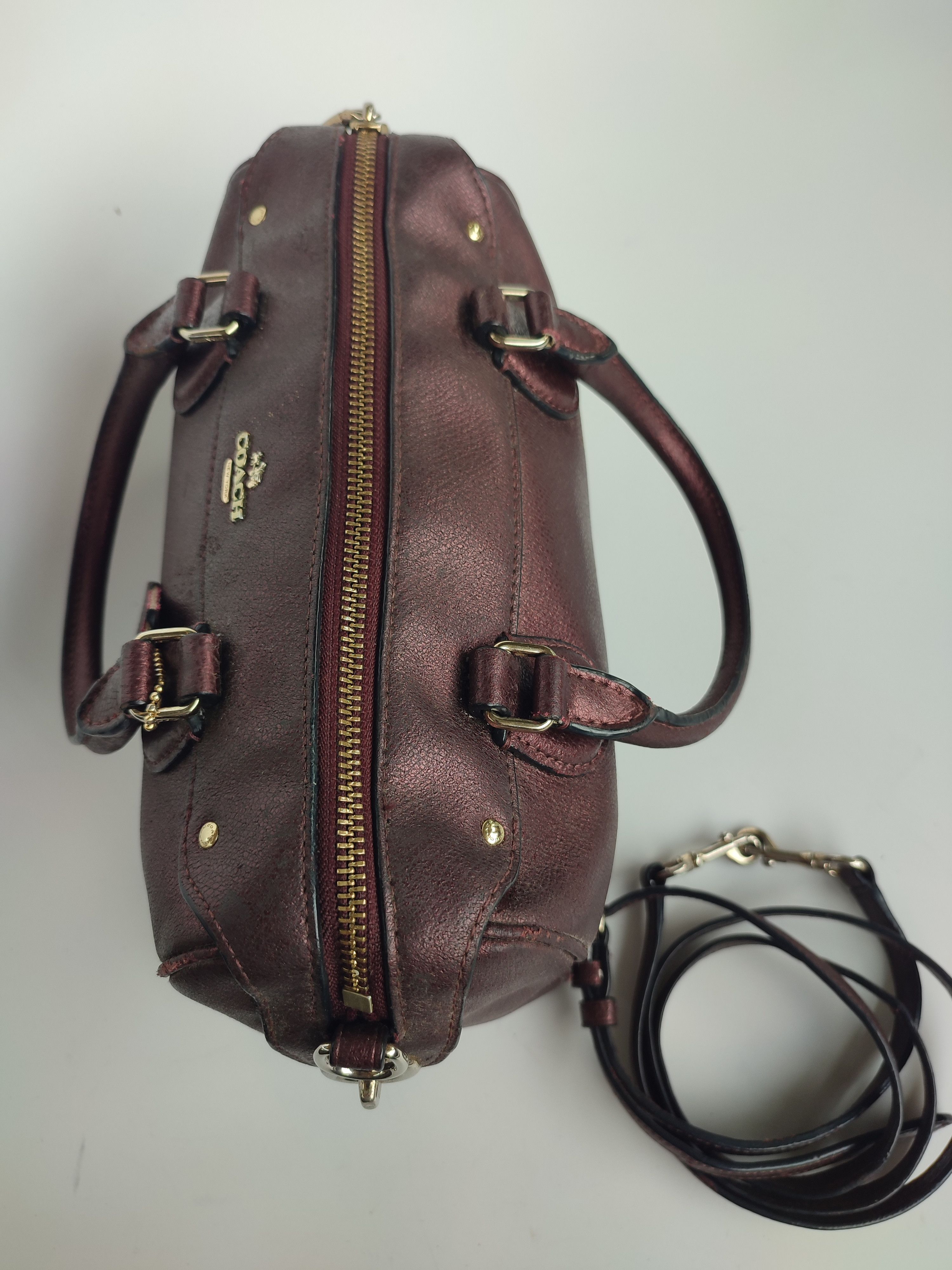 Coach Coach Metallic Leather Satchel Handbag Size ONE SIZE - 7 Thumbnail