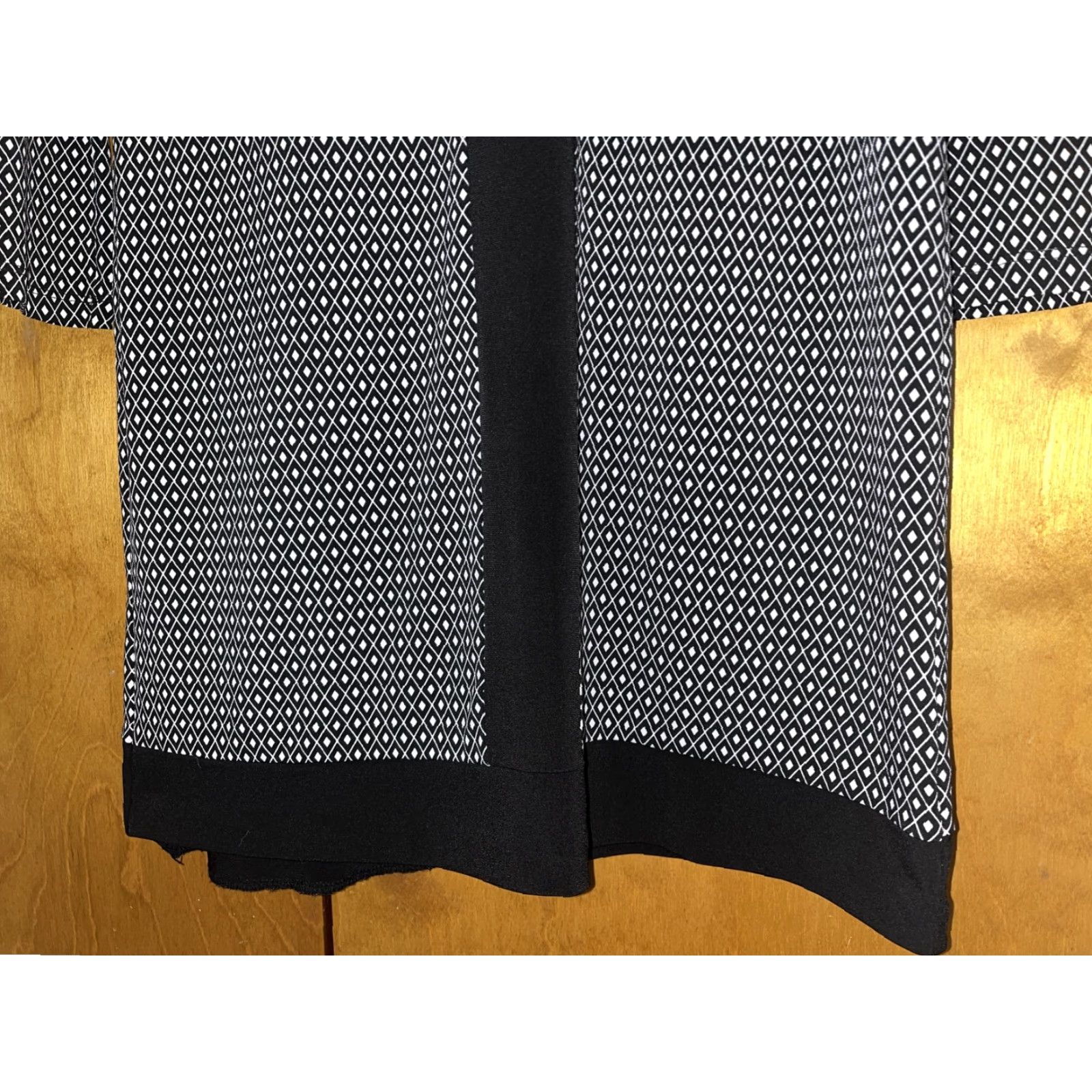 Michael Kors Michael Kors Womens XS Black White Diamond Sheath Black Stripe Long Sleeve Dress Size XS / US 0-2 / IT 36-38 - 3 Thumbnail