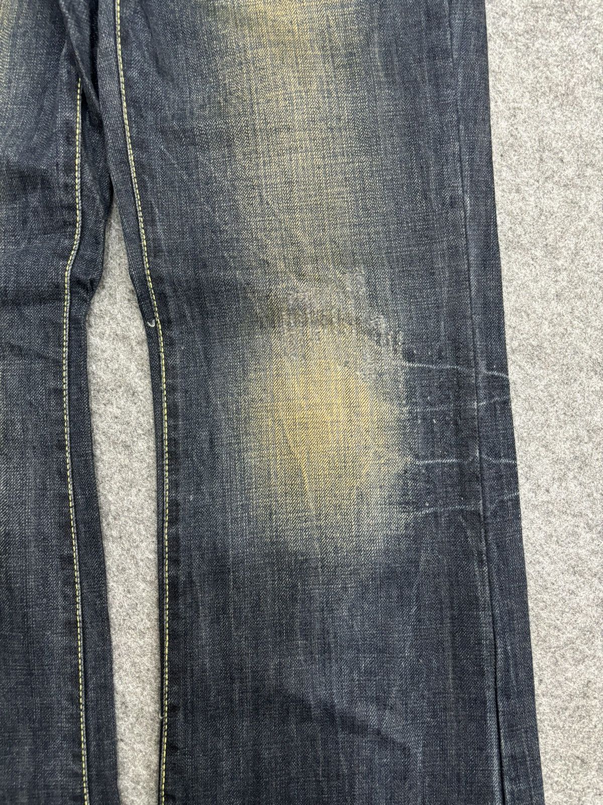 Japanese Brand 💥Flare💥Insane 90s Style Blue Rusty Distressed Denim F561 Size US 30 / EU 46 - 5 Thumbnail