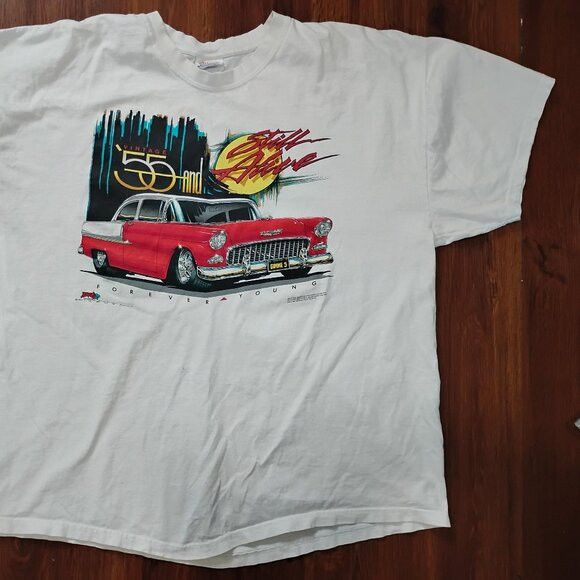 Hanes Vintage Chevrolet Bel Air Classic 55 Still Alive T-Shirt Size US XXL / EU 58 / 5 - 3 Thumbnail