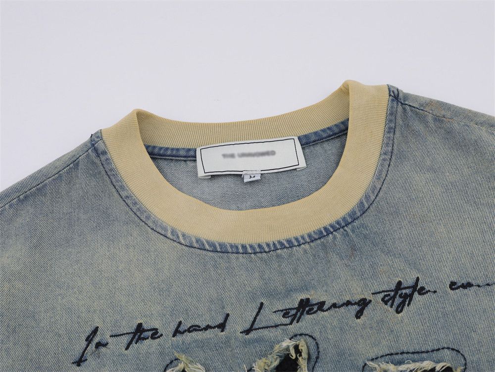 Japanese Brand × Vintage American alphabet patch embroidery loose gradient t-shirt Size US M / EU 48-50 / 2 - 3 Thumbnail