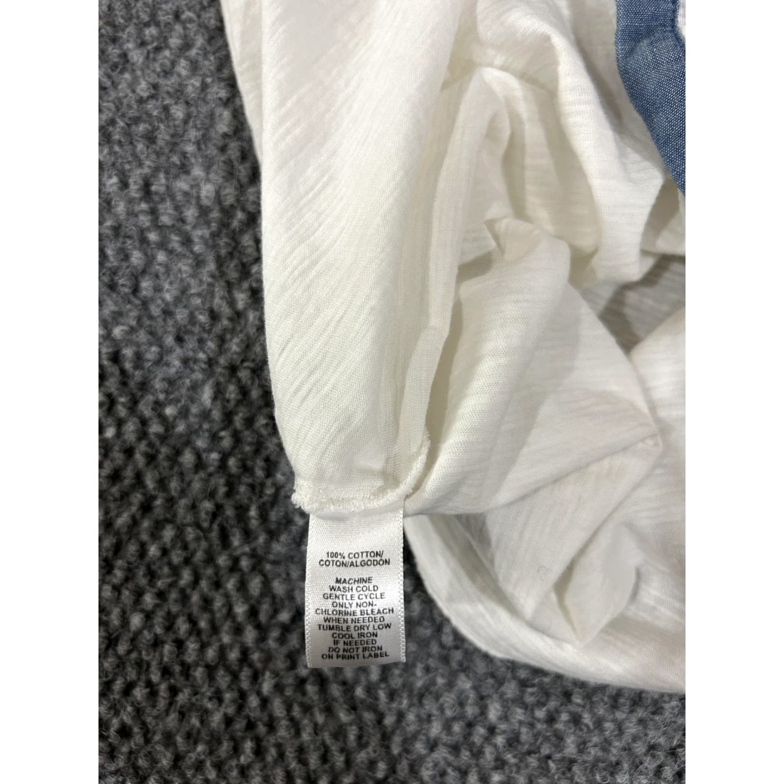 Loft LOFT Ann Taylor Shirt Womens Medium White Chambray Trim Button Front Long Sleeve Mens? Size M / US 6-8 / IT 42-44 - 7 Thumbnail