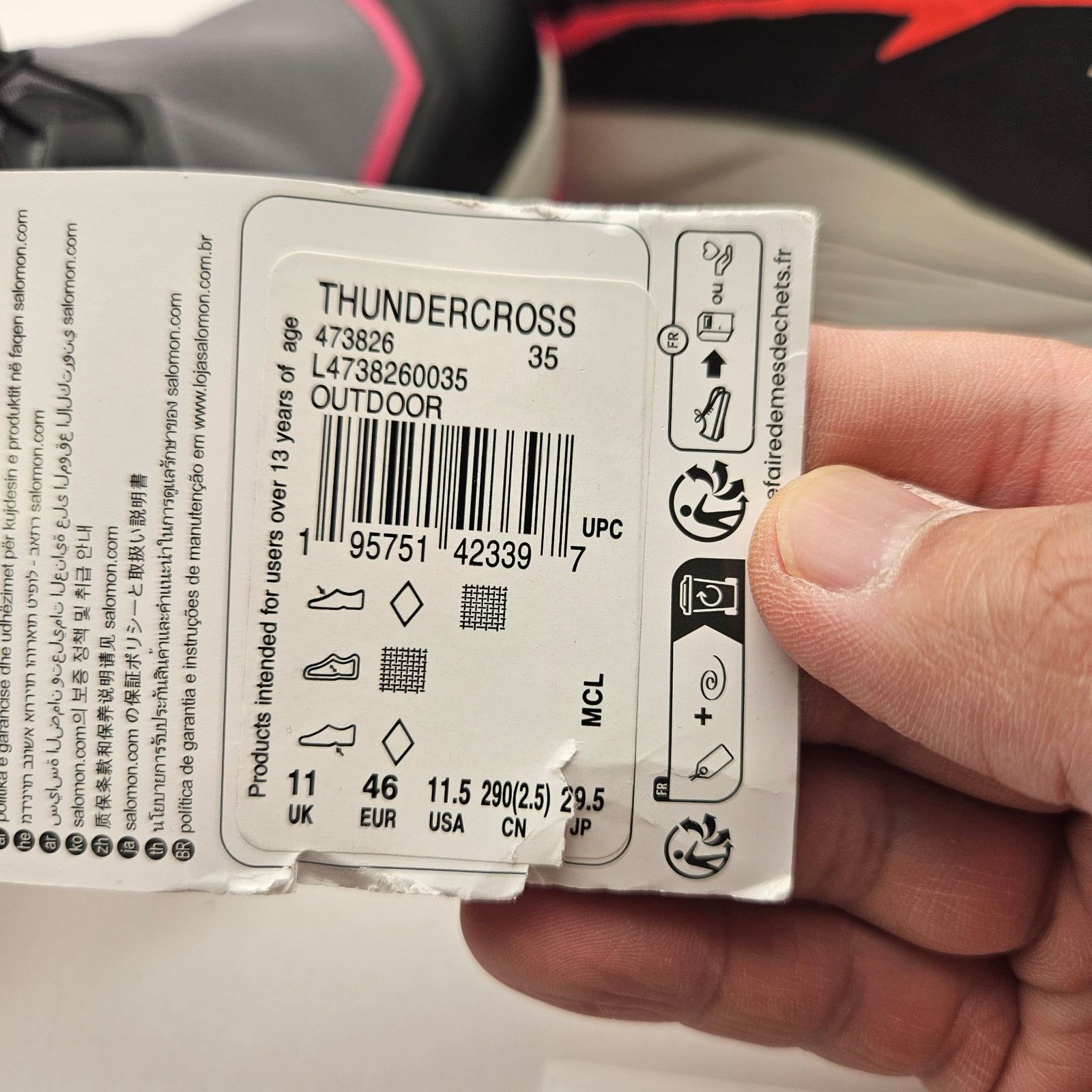Salomon SALOMON MEN'S 11.5 THUNDERCROSS BLACK HOT PINK TRAIL RUNNING Size US 11.5 / EU 44-45 - 6 Thumbnail