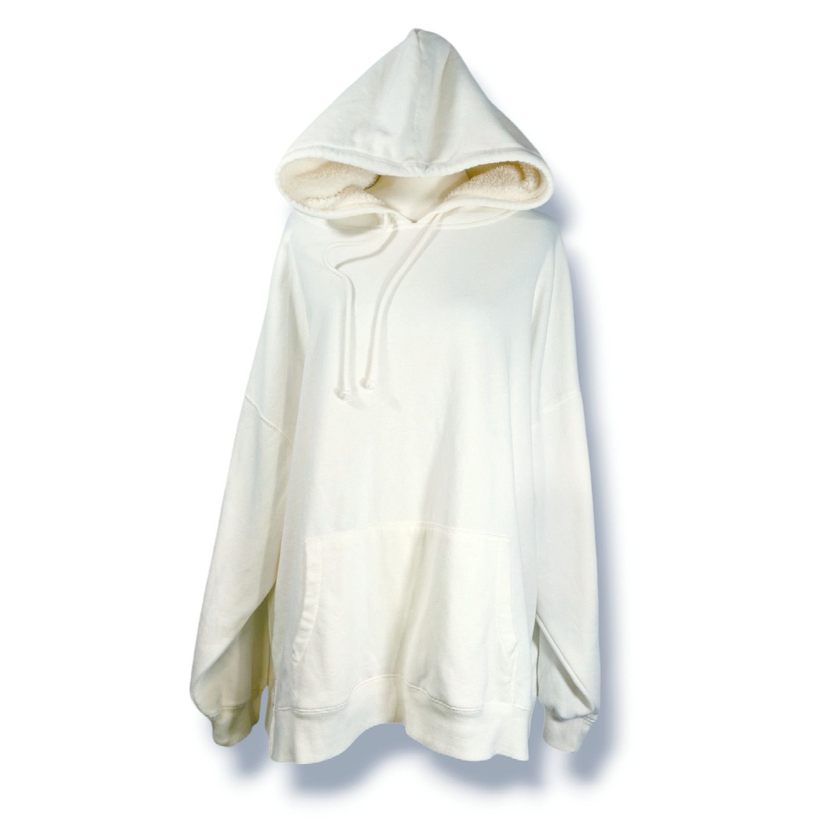 Aeropostale Aeropostale Fleece Lined Pullover Hoodie Drawstring Ivory L Size L / US 10 / IT 46 - 2 Thumbnail