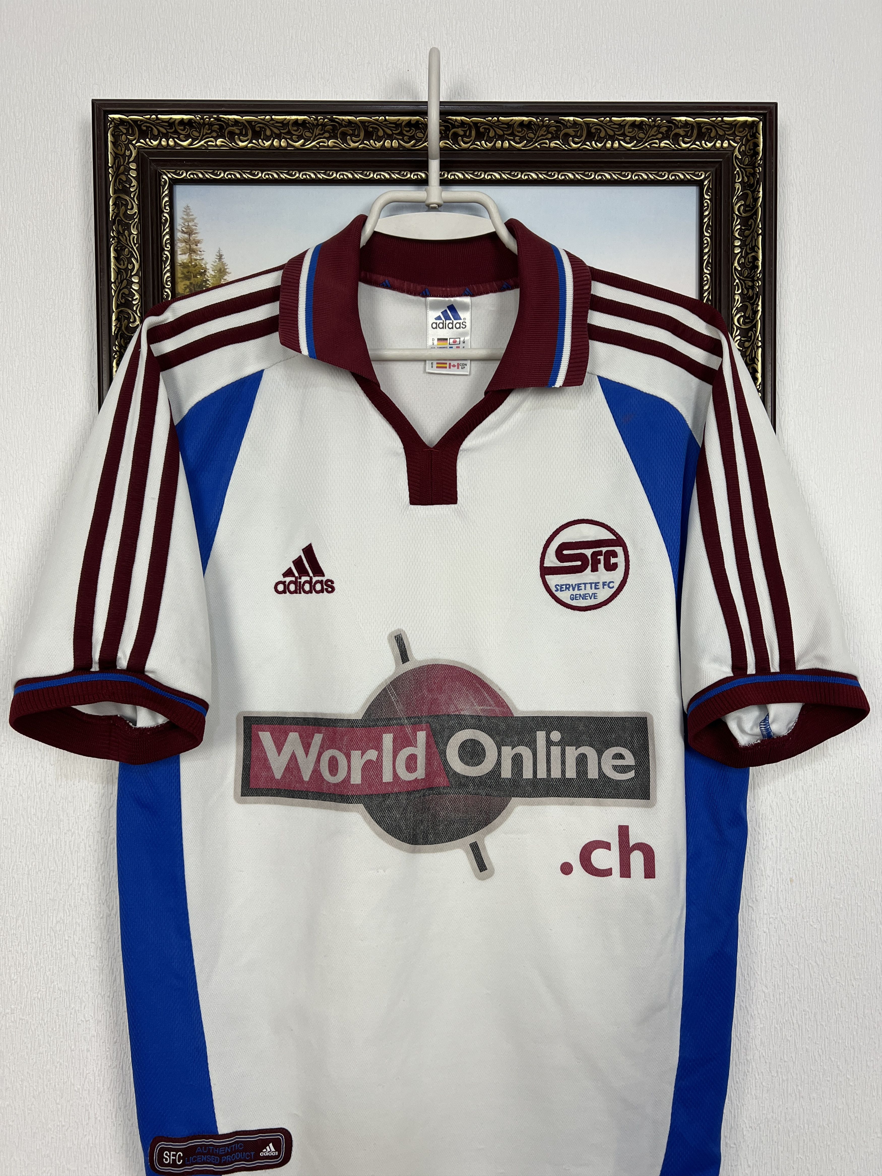 Adidas Servette Away football shirt 2000 Soccer Adidas Jersey Size US S / EU 44-46 / 1 - 2 Thumbnail