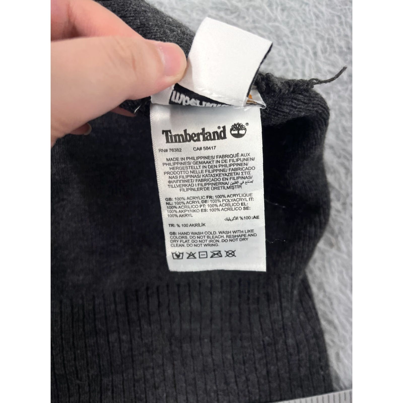 Timberland Timberland Beanie Adult One Size Gray Knit 100% Acrylic Winter Hike Camp Hat/Cap Unisex Mens Womens Size ONE SIZE - 8 Thumbnail