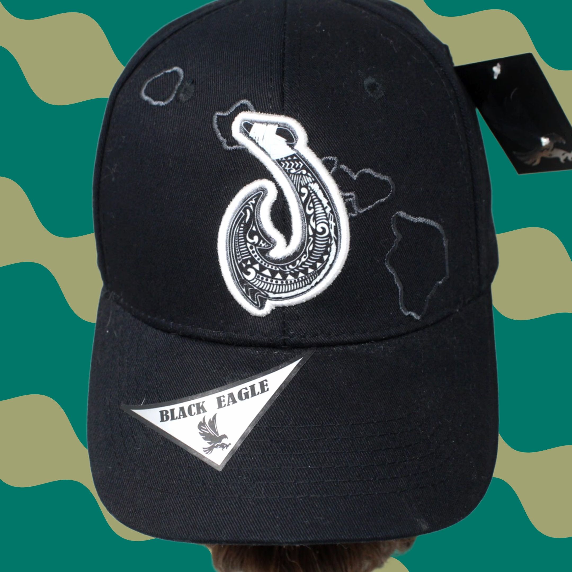 Vintage Black Eagle by Ace Caps Hat NWT Adjustable 100% Cotton Black Canvas Baseball Snapback Hat Mens One Size Black Eagle Cap Size ONE SIZE - 1 Thumbnail