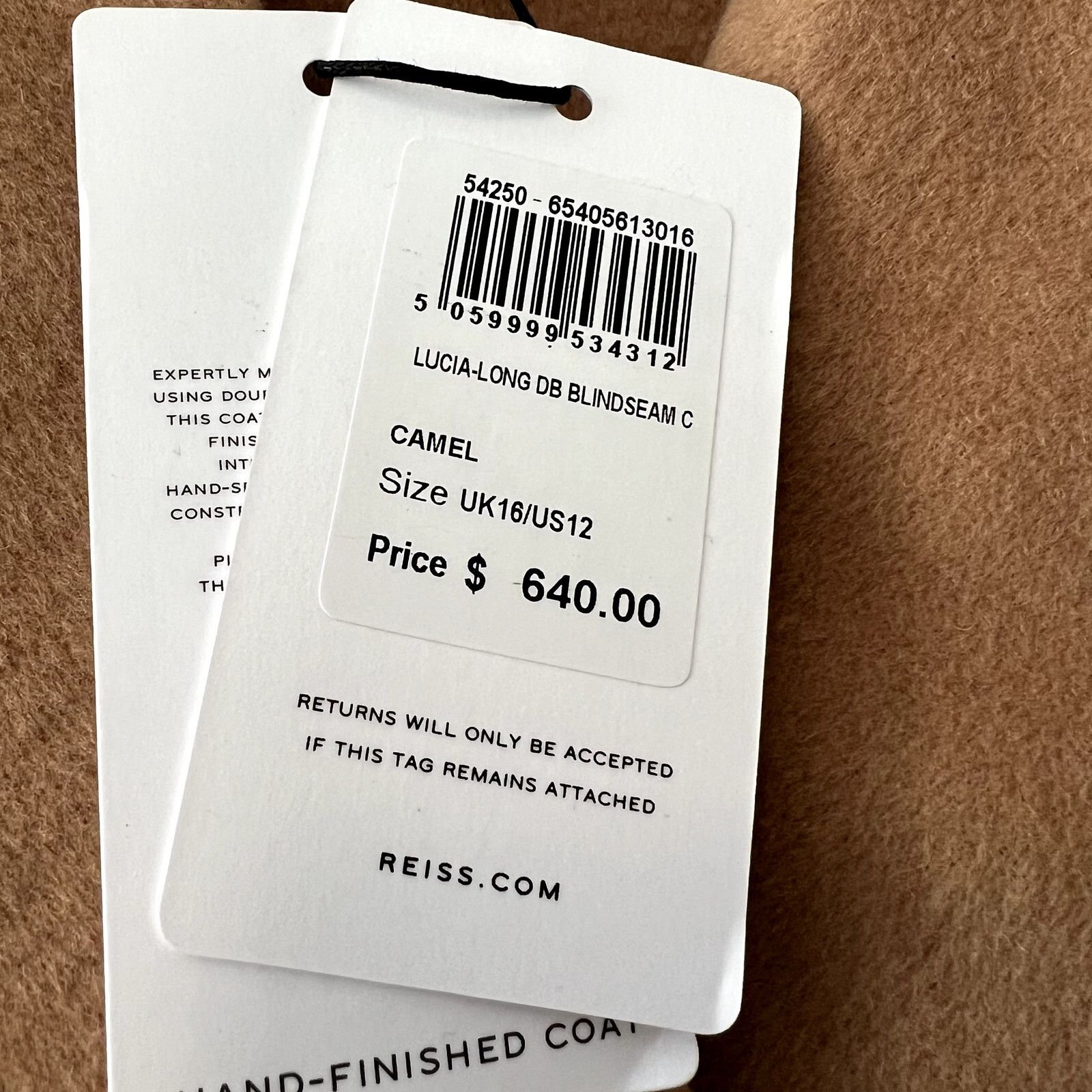 Reiss Reiss Lucia Double-Breasted Wool-Blend Coat in Camel Size XL / US 12-14 / IT 48-50 - 8 Thumbnail