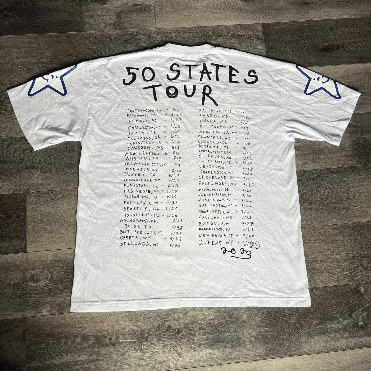 Asspizza Asspizza 50 States Tour American Flag Graphic White T Shirt Size US XL / EU 56 / 4 - 2 Thumbnail