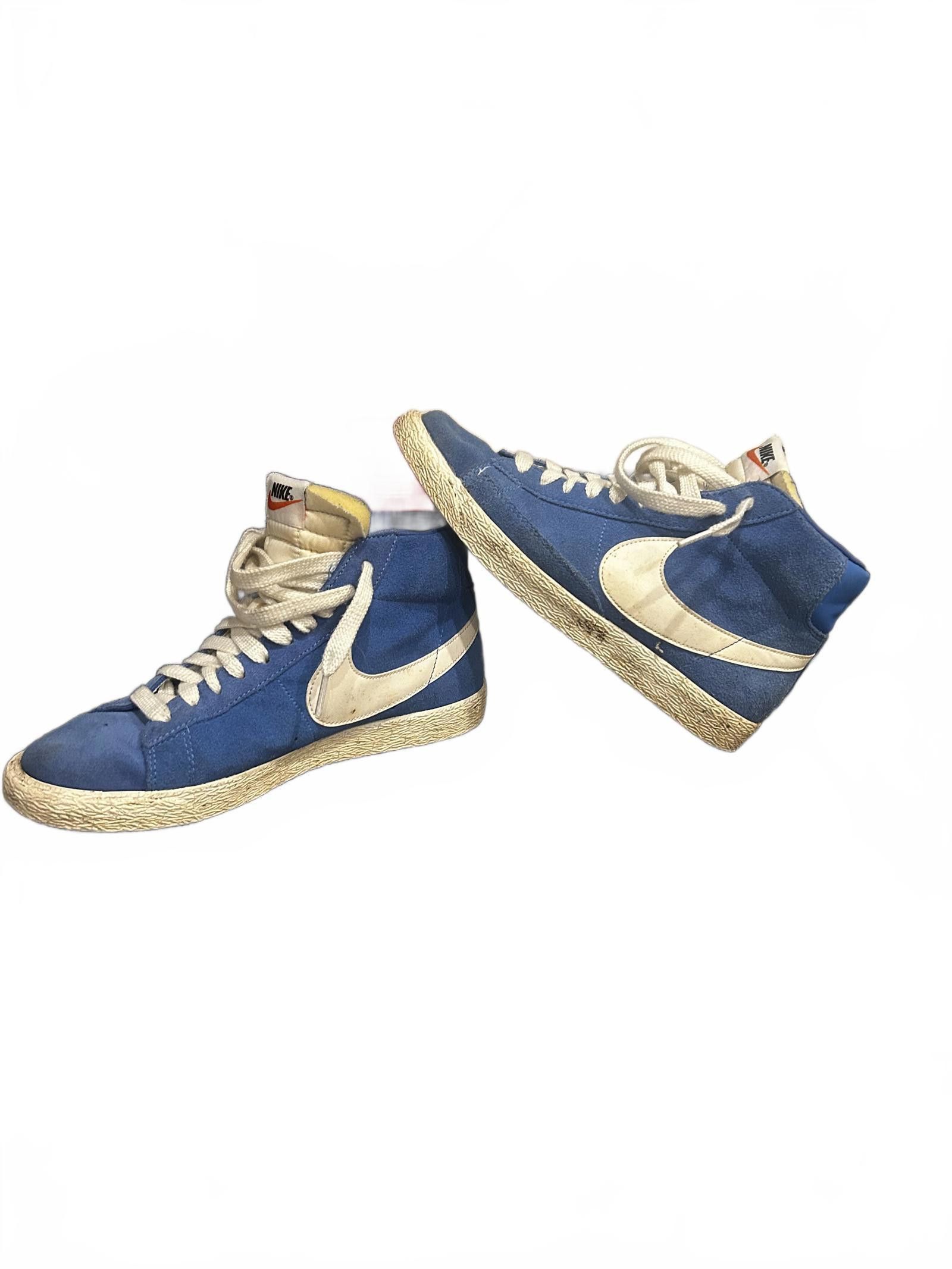 Nike Vintage Nike Blazer High-Top Sneakers - Blue & Cream Size US 7 / EU 40 - 1 Thumbnail