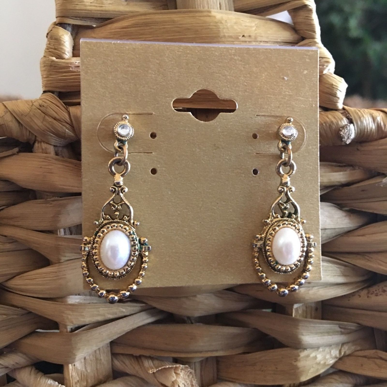 Vintage Vintage elegant pearl drop pierced earrings Size ONE SIZE - 1 Thumbnail