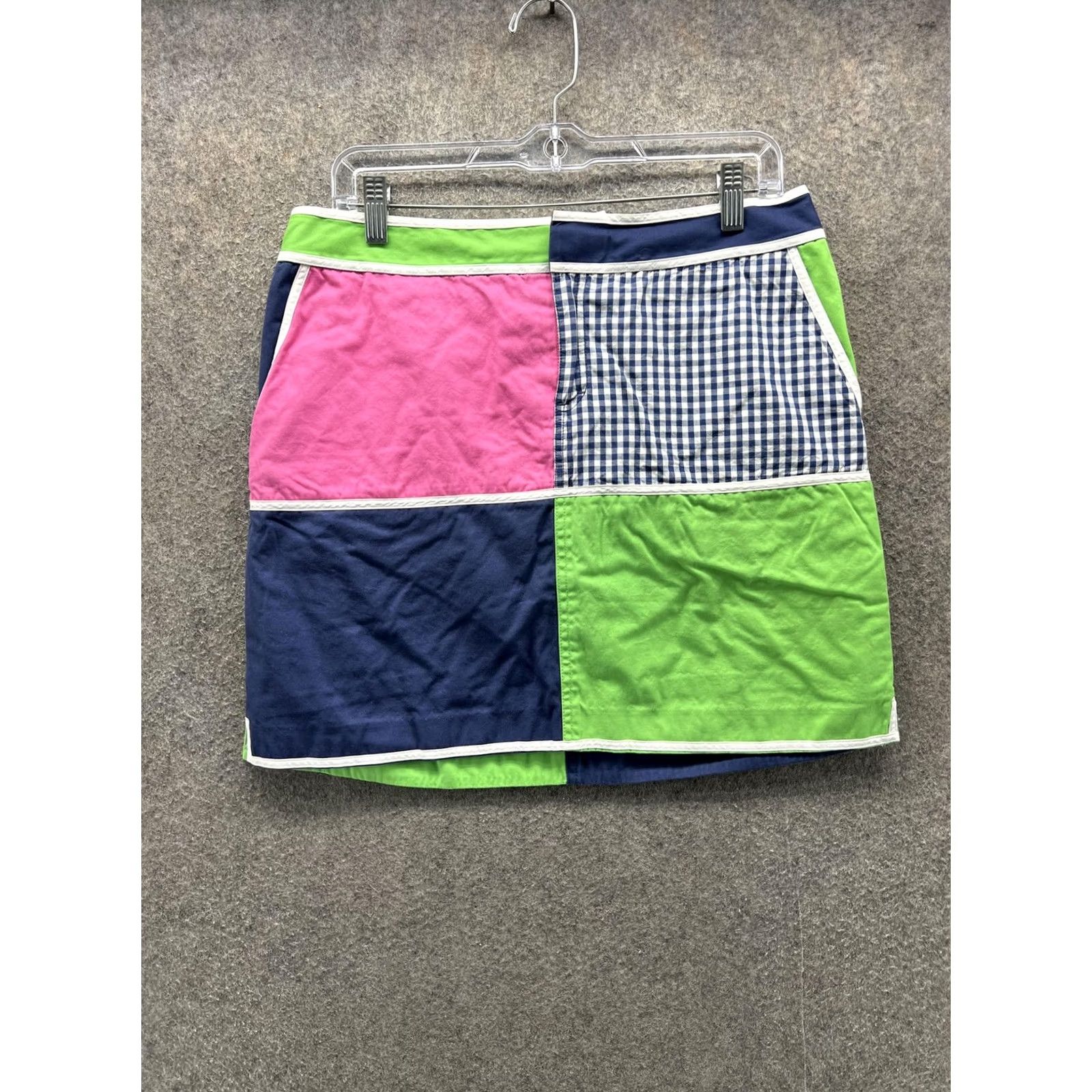 Lilly Pulitzer Lilly Pulitzer Skirt Womens 8 Multicolor Patchwork Gingham Mini Lined Pockets Size 30" / US 8 / IT 44 - 6 Thumbnail