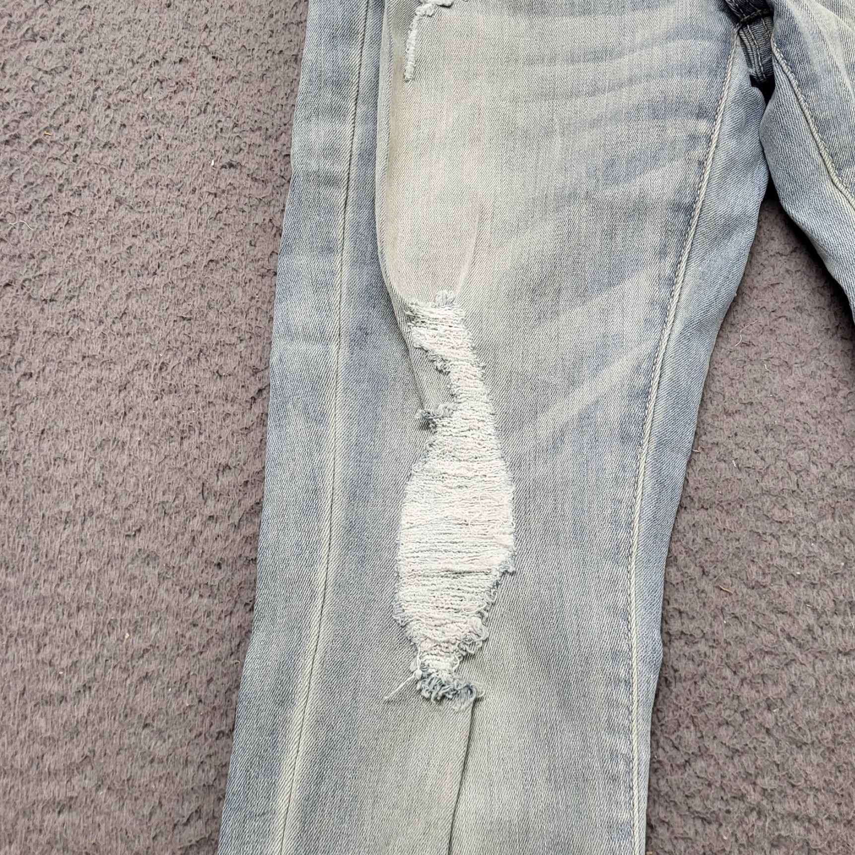 Vintage INDIGO REIN Jeans Women's 7/27 Distressed High Rise Crop Blue Wash Slim 5-Pocket 27x7 Denim Size 28" / US 6 / IT 42 - 7 Thumbnail