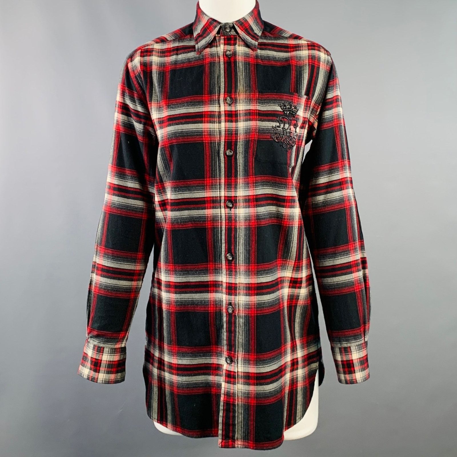 Ralph Lauren RALPH LAUREN Black Red White Cotton Plaid One Pocket Shirt Size XS / US 0-2 / IT 36-38 - 1 Thumbnail