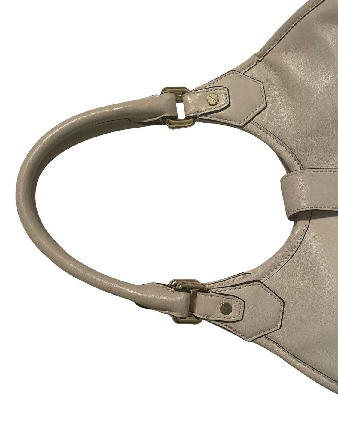 Michael Kors Cream MICHAEL KORS Ivory Soft Leather Shoulder Gold Hardware Size ONE SIZE - 11 Thumbnail