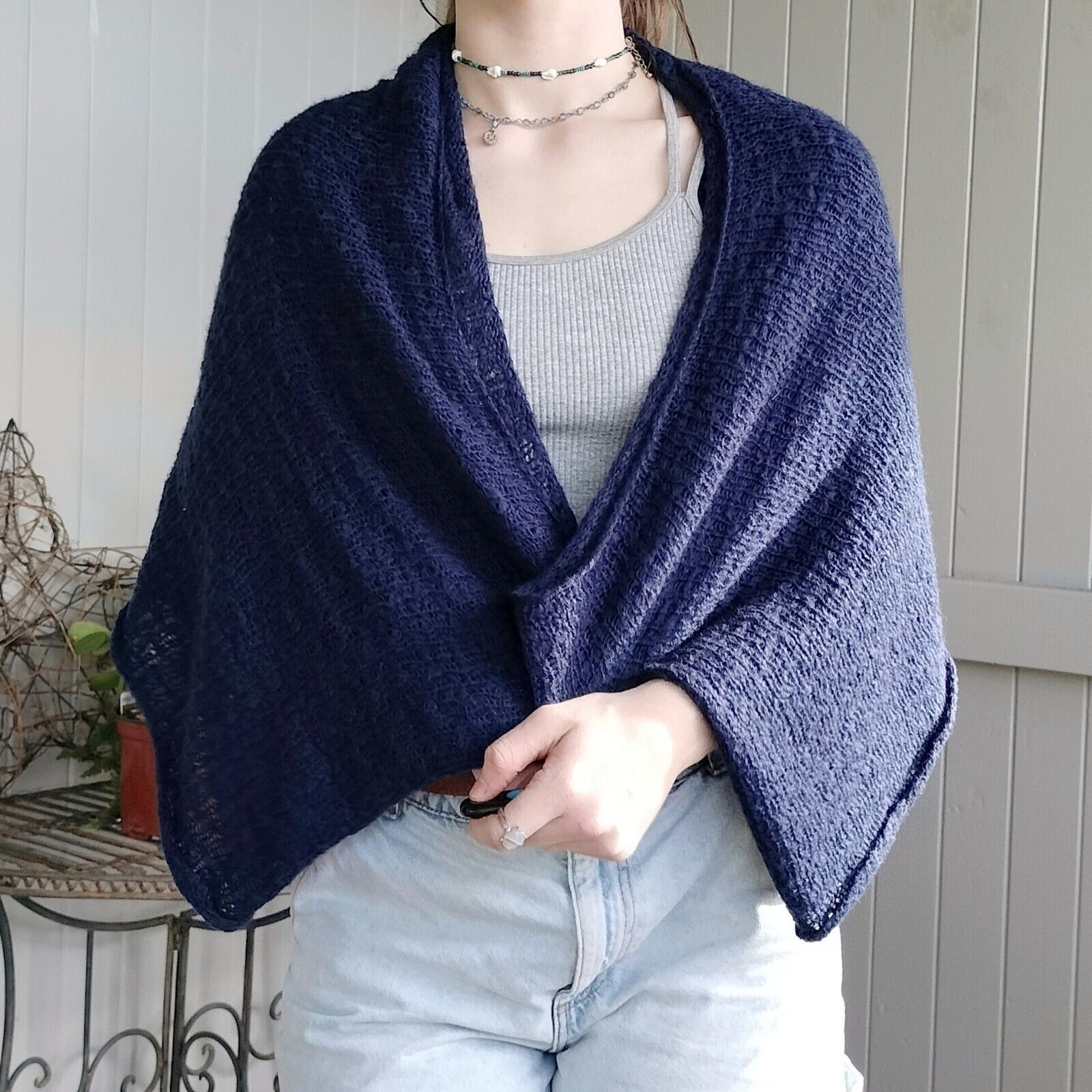 Designer Infinity Scarf One Size Knit Crochet Lace Stitch Shawl Size ONE SIZE - 2 Thumbnail