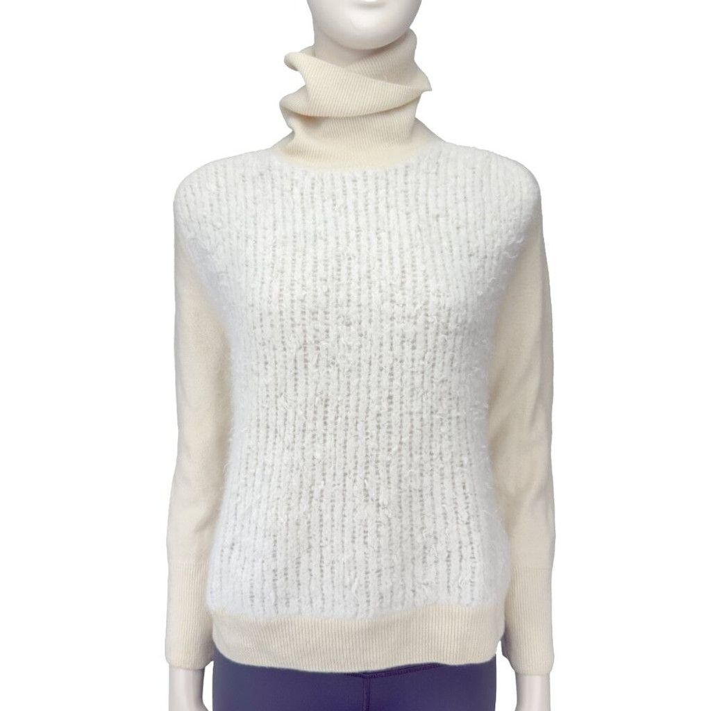3.1 Phillip Lim PHILLIP LIM Designer White Cream Turtleneck Sweater Size S Size XS / US 0-2 / IT 36-38 - 2 Thumbnail