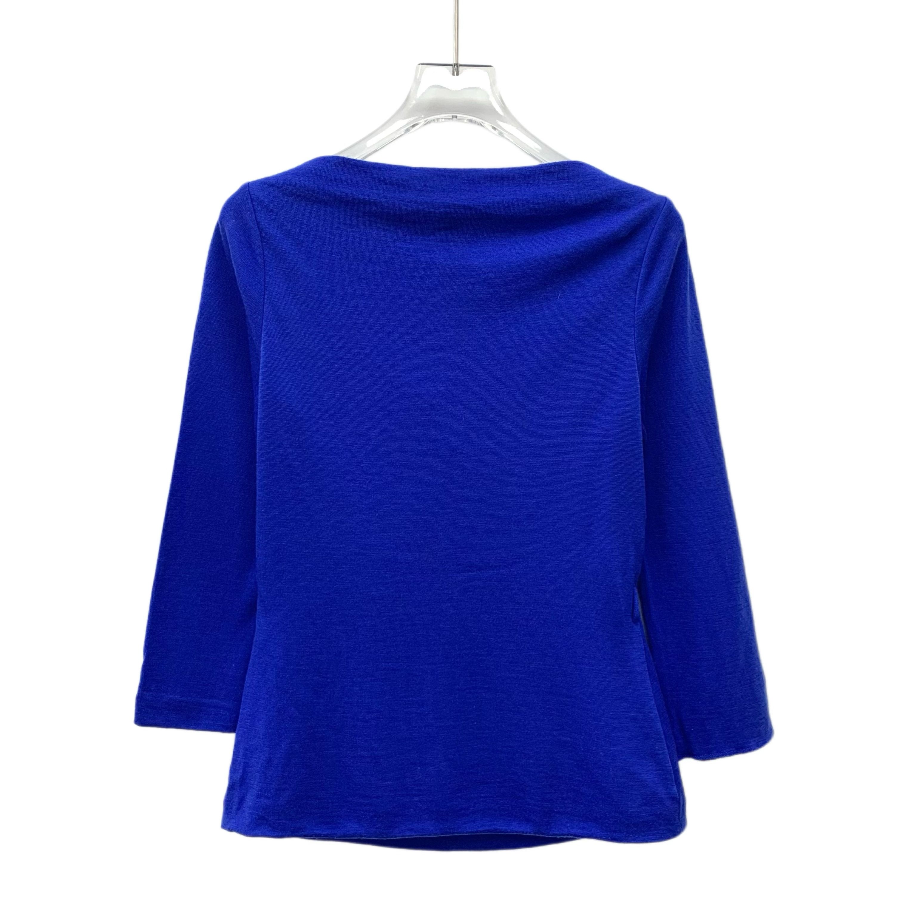 Gucci Gucci Top Dark Blue Draped Wool Long-Sleeve Blouse (Size S) Size S / US 4 / IT 40 - 8 Thumbnail