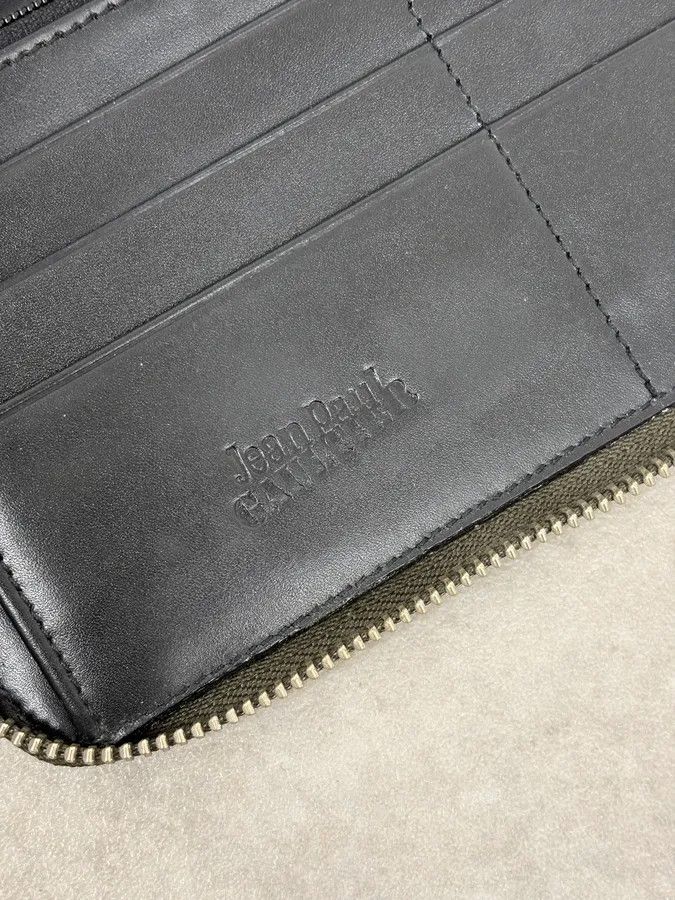 Jean Paul Gaultier AW1995 Jean Paul Gaultier World Eroded Green Leather Wallet Size ONE SIZE - 6 Thumbnail