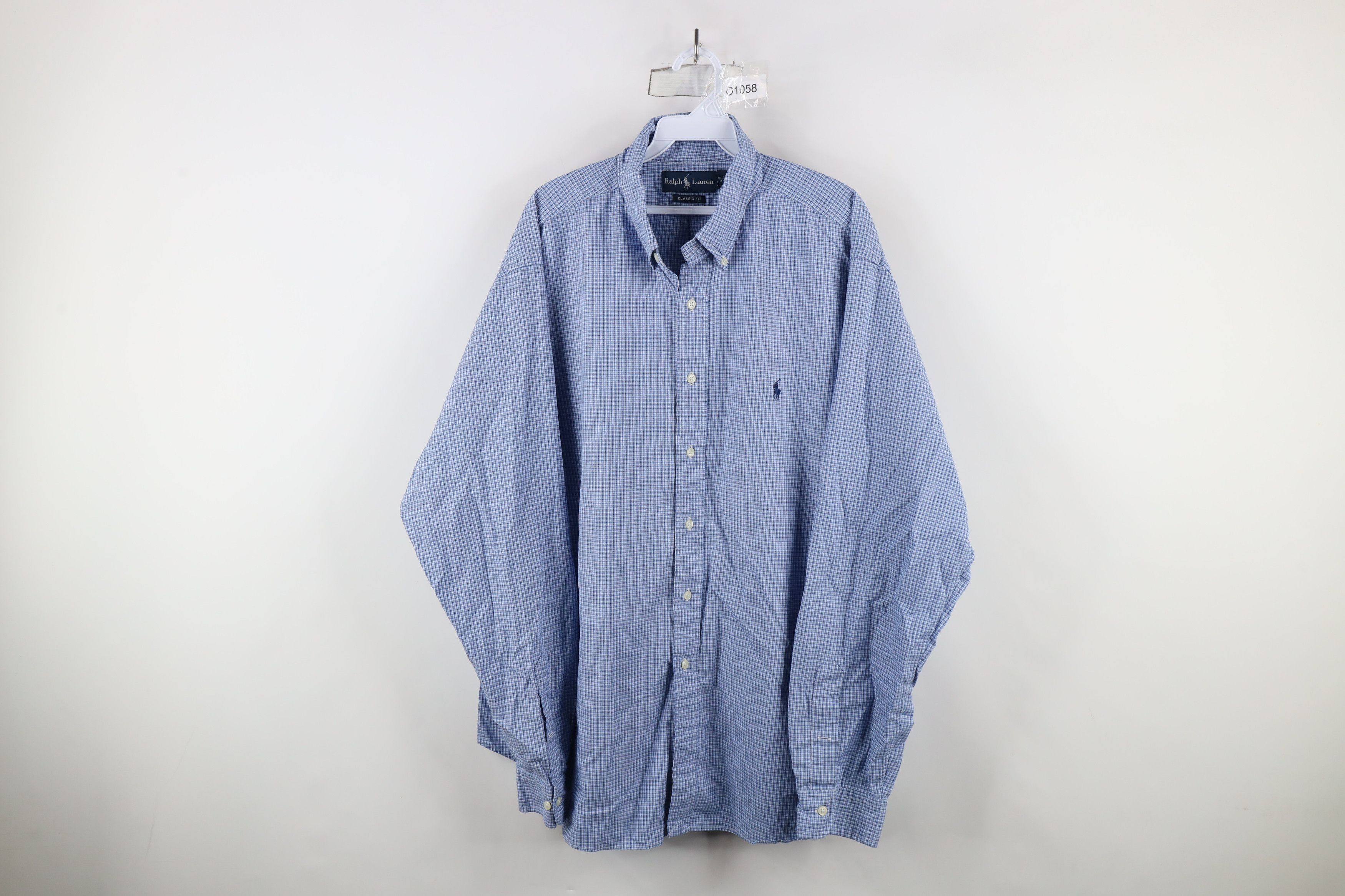 Ralph Lauren × Vintage Vintage 90s Ralph Lauren Collared Button Down Shirt Blue Size US XXL / EU 58 / 5 - 1 Thumbnail
