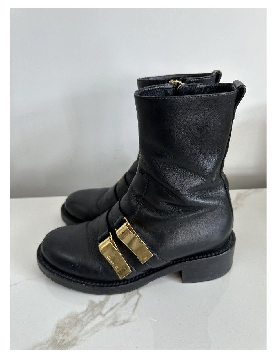 Dior Authenticated ✅ Dior Black Leather Boots 🖤 Made in Italy Size US 7 / IT 37 - 3 Thumbnail