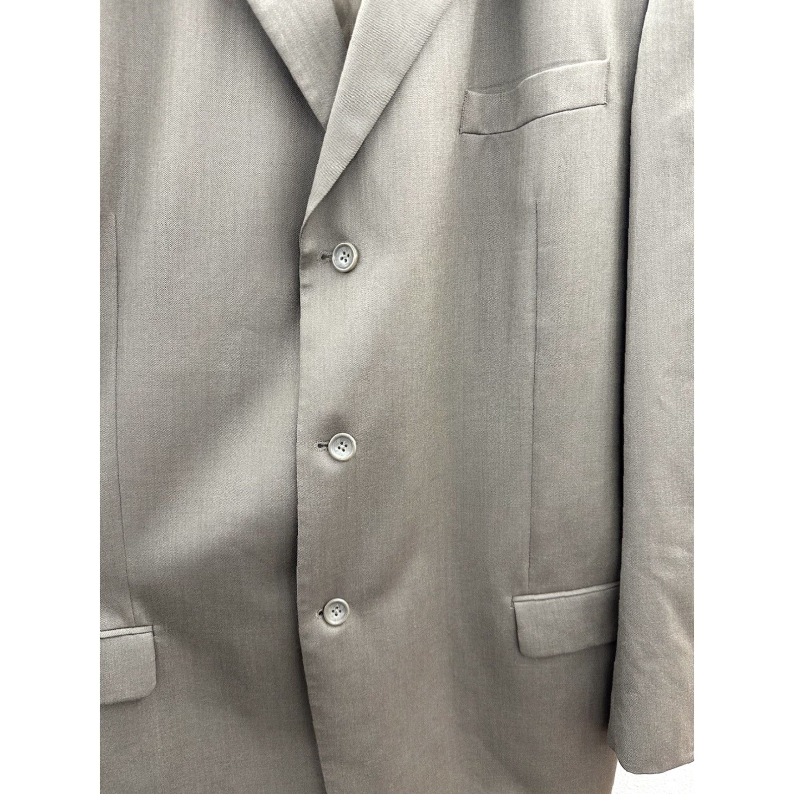 Vintage Paulo Solari Mens Suit Jacket Brown 42W Wool Athletic Fit Three-Button Single-Breasted Notch Lapel 48 Chest Regular Post? Size 42R - 2 Thumbnail