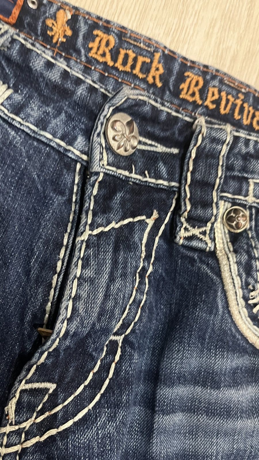 Rock Revival blue and white stitch rock revivals VERY RARE Size US 32 / EU 48 - 2 Thumbnail