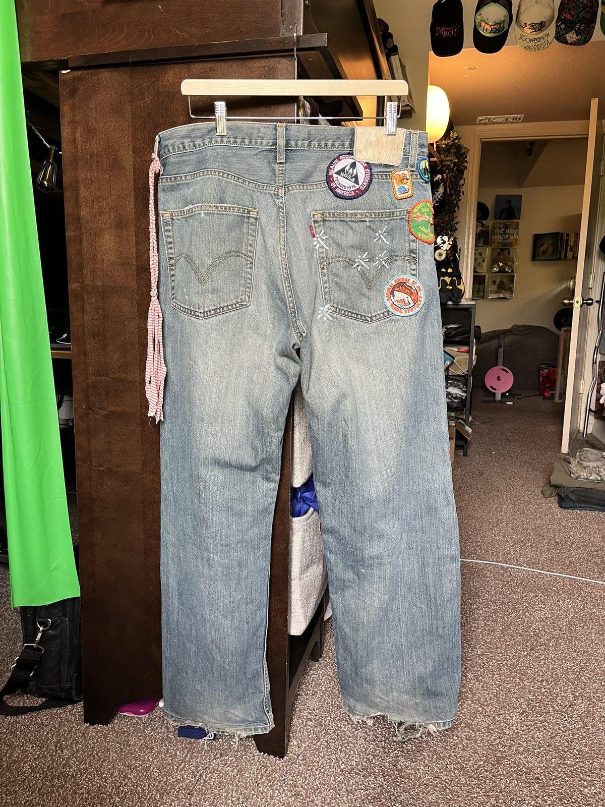 Levi's Vintage Clothing Vintage sashiko patches 569 34x32 levis jeans repaired Size US 34 / EU 50 - 2 Thumbnail