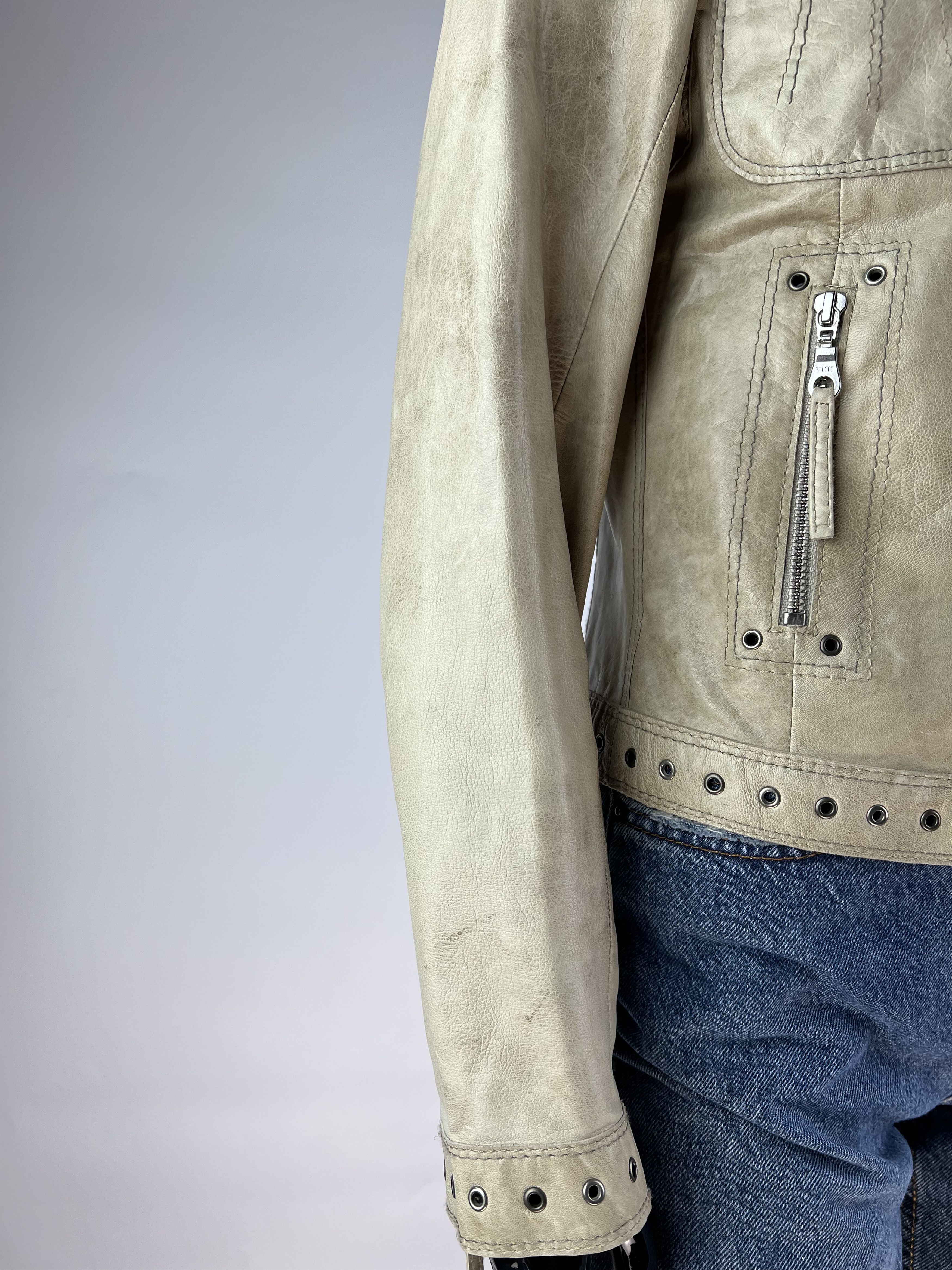 Vintage Marc Cain Vintage Beige Leather Jacket Size 2 S/M Size S / US 4 / IT 40 - 7 Thumbnail