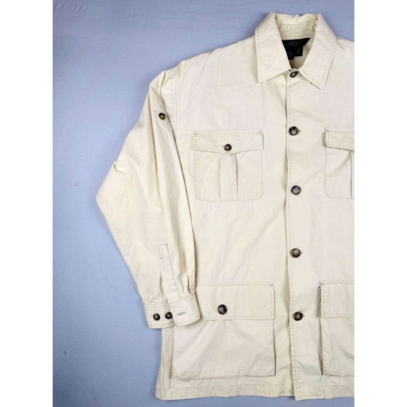 Vintage VINTAGE J. Peterman Shirt Jacket Beige Cotton Size M Safari Utility Size US M / EU 48-50 / 2 - 2 Thumbnail