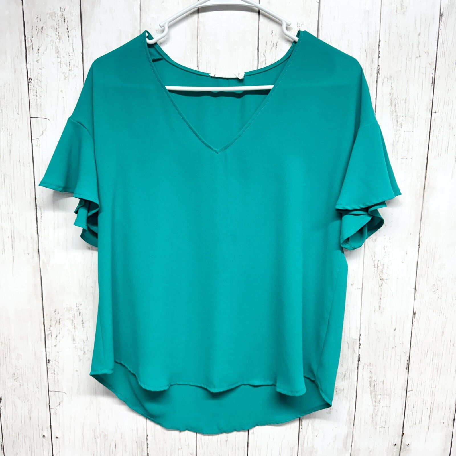 Other Lush Blouse Size S Deep V Short Sleeve High Low Casual Size S / US 4 / IT 40 - 1 Thumbnail