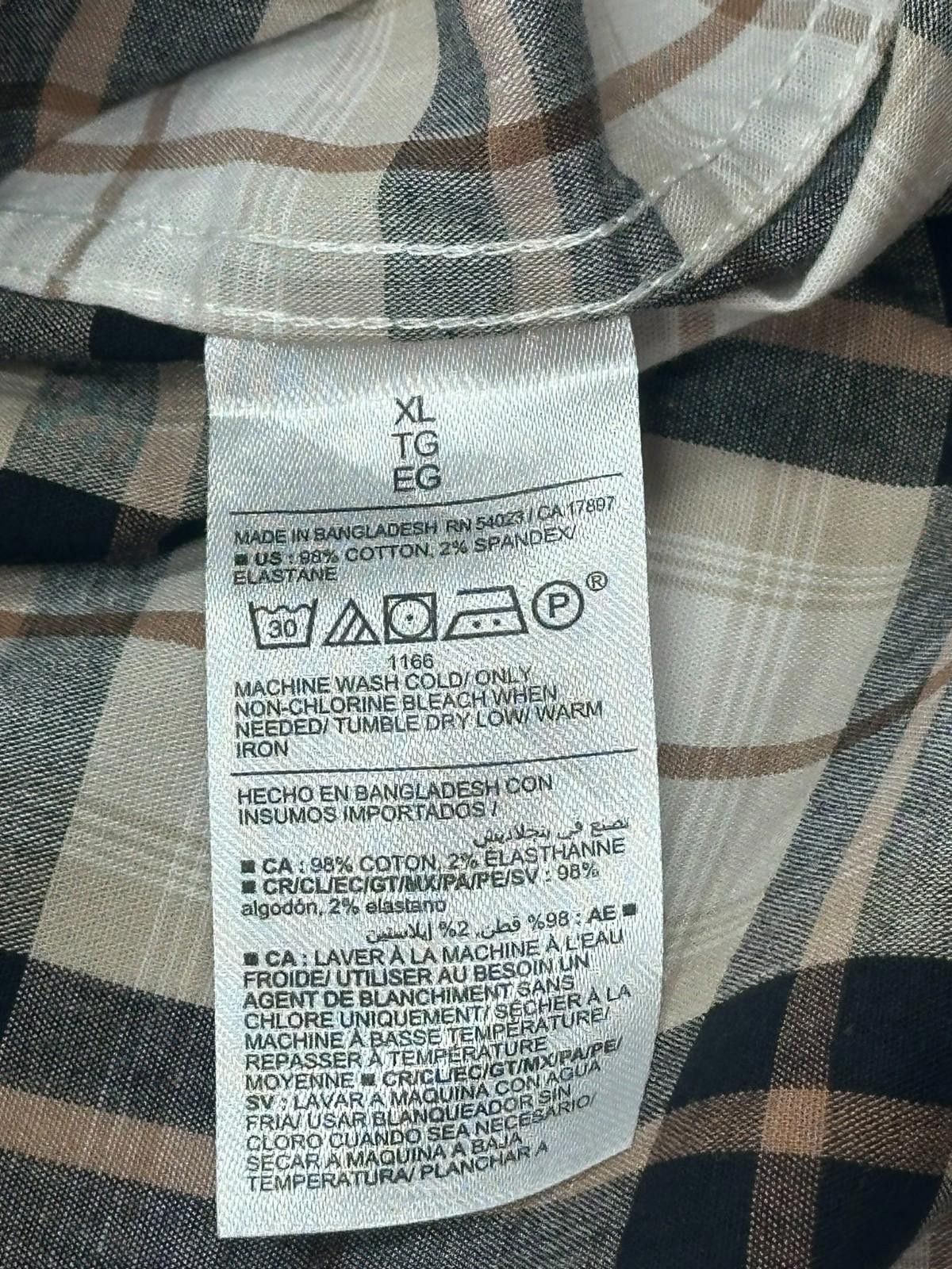 Old Navy Old Navy Plaid Regular Fit Flex Button Up Brown Mens XL Size US XL / EU 56 / 4 - 4 Thumbnail