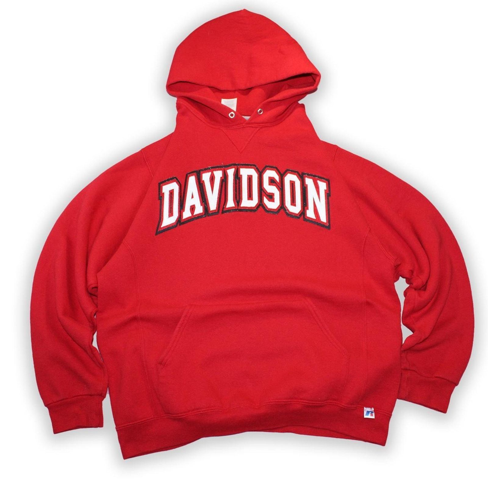 Russell Athletic Y2K 2000's Red Russel Athletics Davidson University Hoodie Size US L / EU 52-54 / 3 - 1 Thumbnail