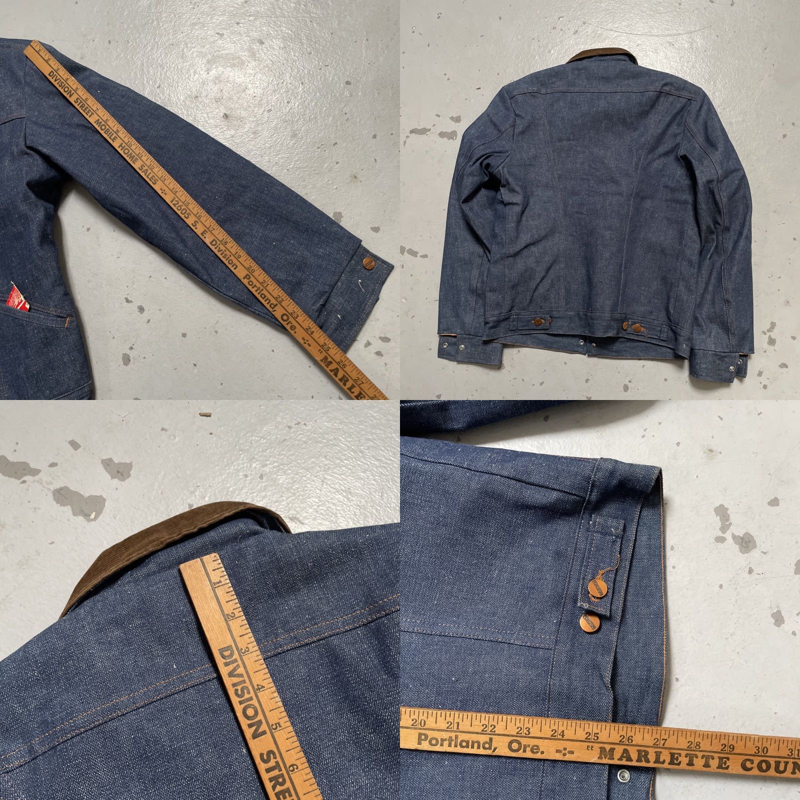 Denime VINTAGE Maverick Denim Lined Trucker Jacket Unisex Adults 38 Blue NWT USA Western 70s 80s Rancher Chore Workwear Cowboys Mens Womens Size US XXS / EU 40 - 8 Thumbnail