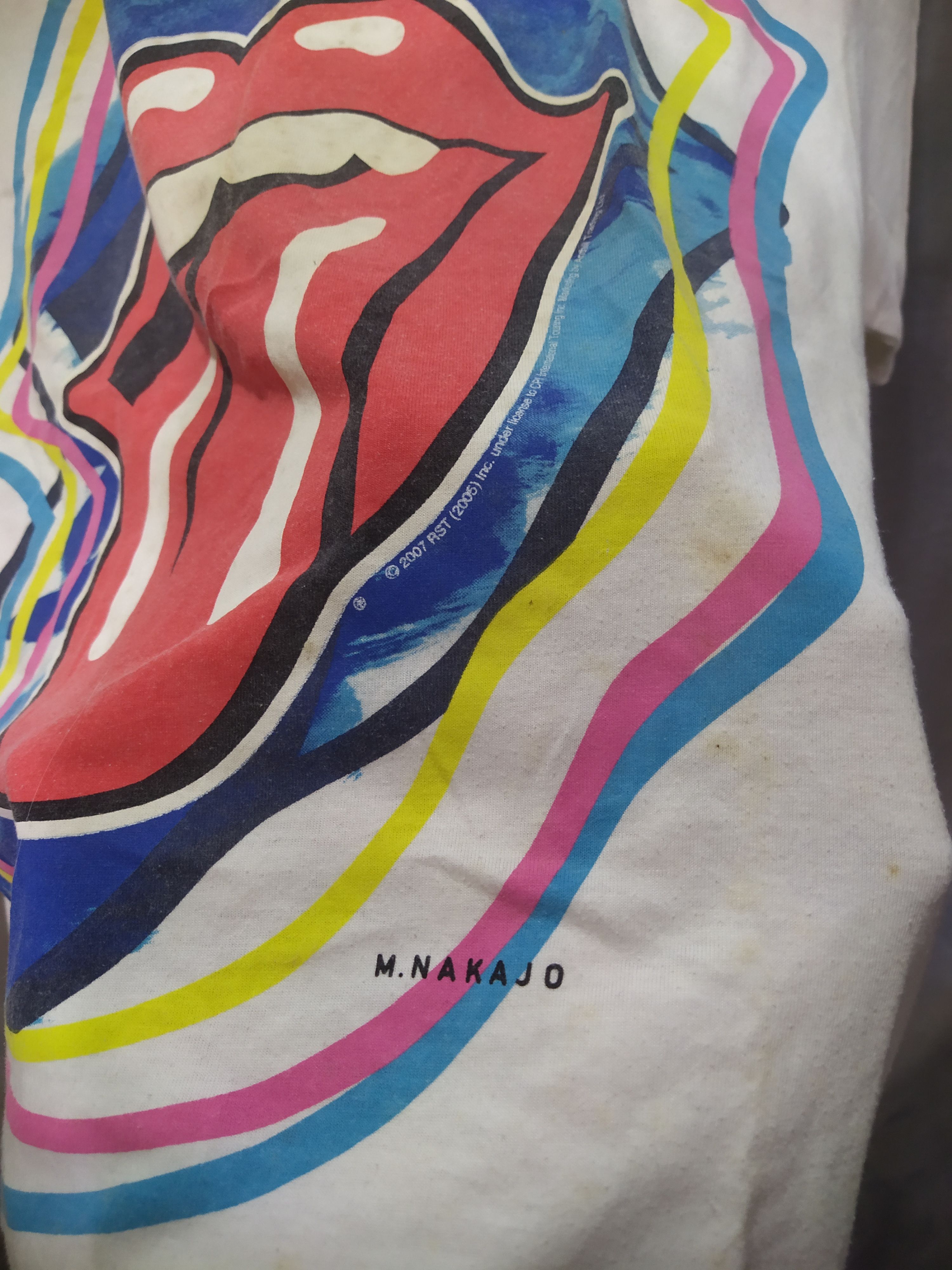 Band Tees Vintage 2007 Rolling Stones Primal Engine Licks Neon Graphic Size US L / EU 52-54 / 3 - 4 Thumbnail