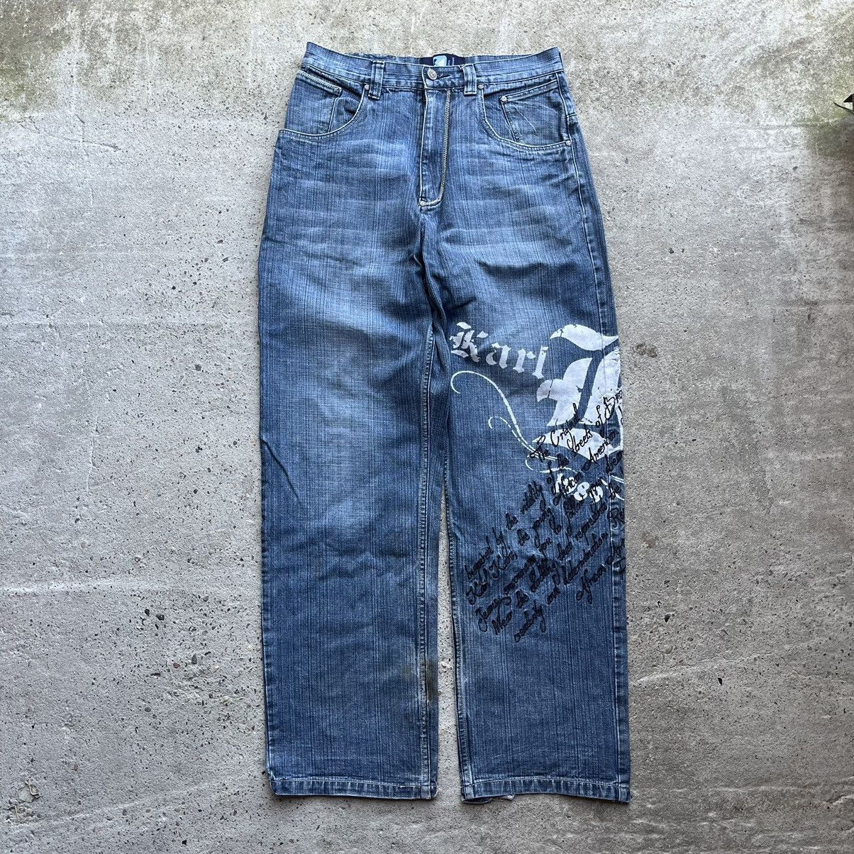 Karl Kani × Vintage Karl Kani 32x34 Vintage Y2K Big Logo Baggy Rap Denim Jeans Size US 32 / EU 48 - 2 Thumbnail