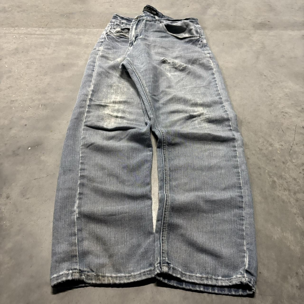 Japanese Brand × Vintage Crazy Vintage Y2K/2000s Grunge Light Wash Distressed Denim Jeans! Size US 34 / EU 50 - 3 Thumbnail