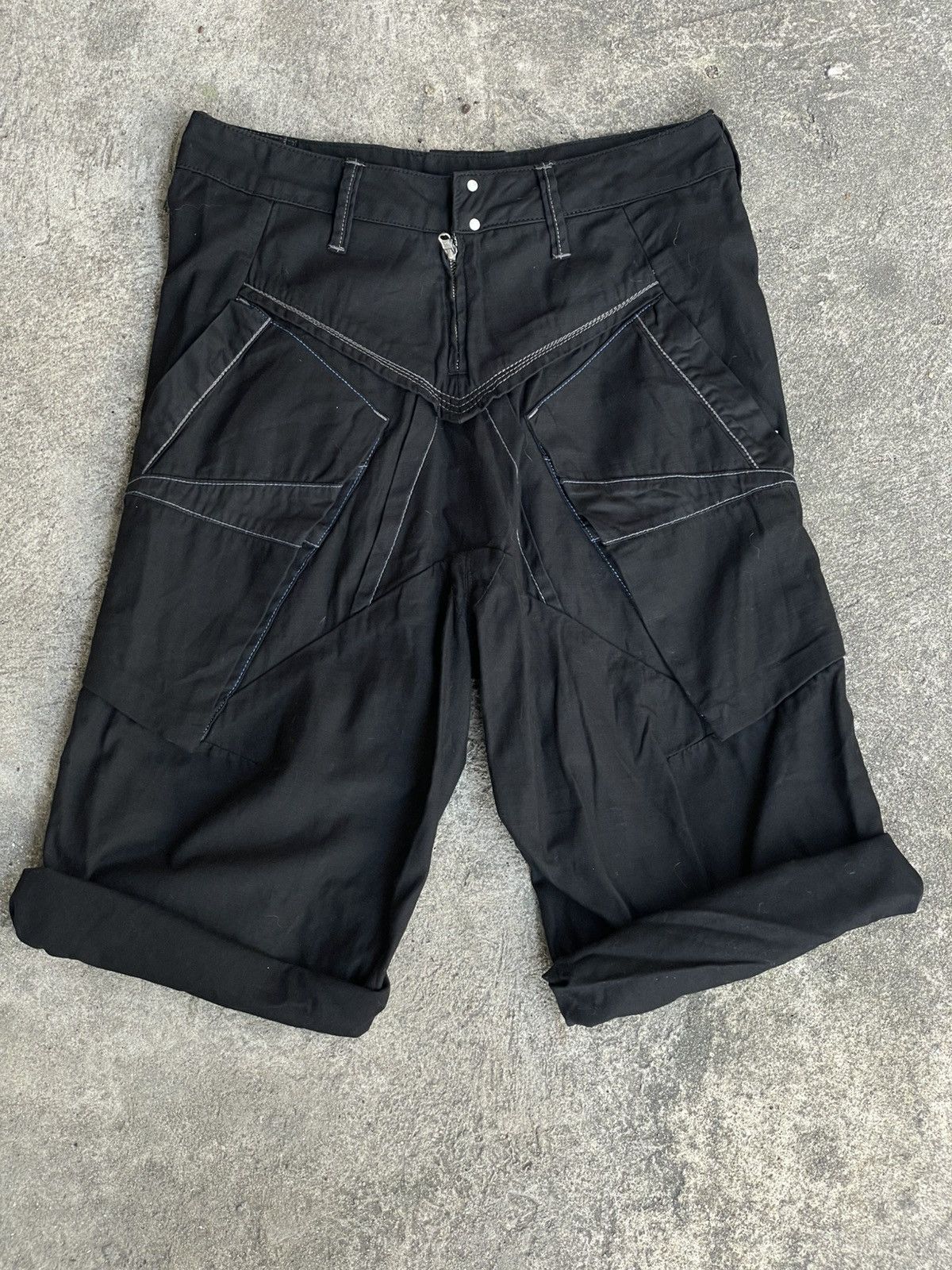 Marithe + Francois Girbaud Marithe & Francois Girbaud Drop Crotch Avant-garde Shorts Size 28" / US 6 / IT 42 - 1 Thumbnail