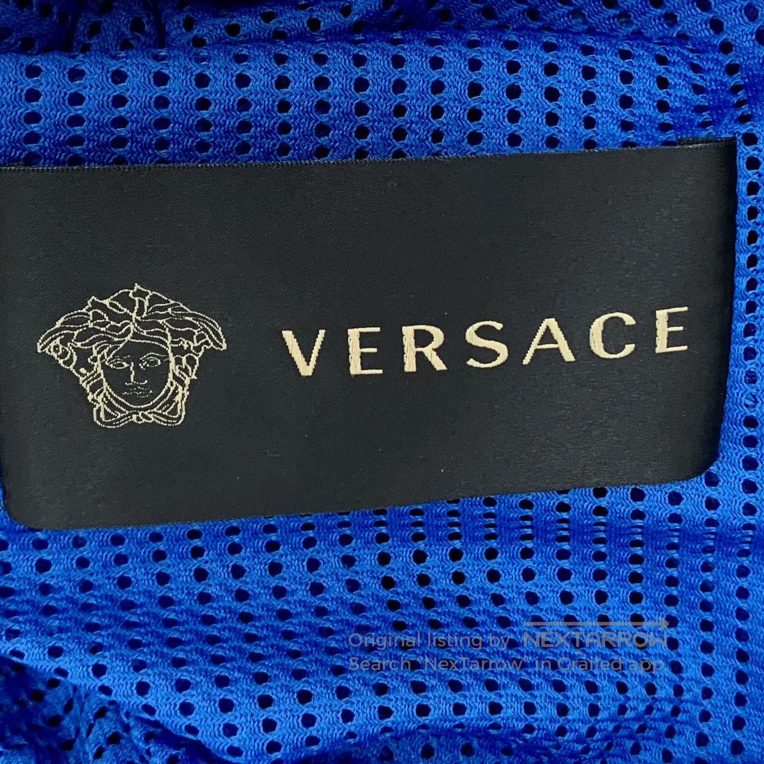 Versace Versace Dark blue floral lace-up collar zippered long-slee Size US M / EU 48-50 / 2 - 5 Thumbnail