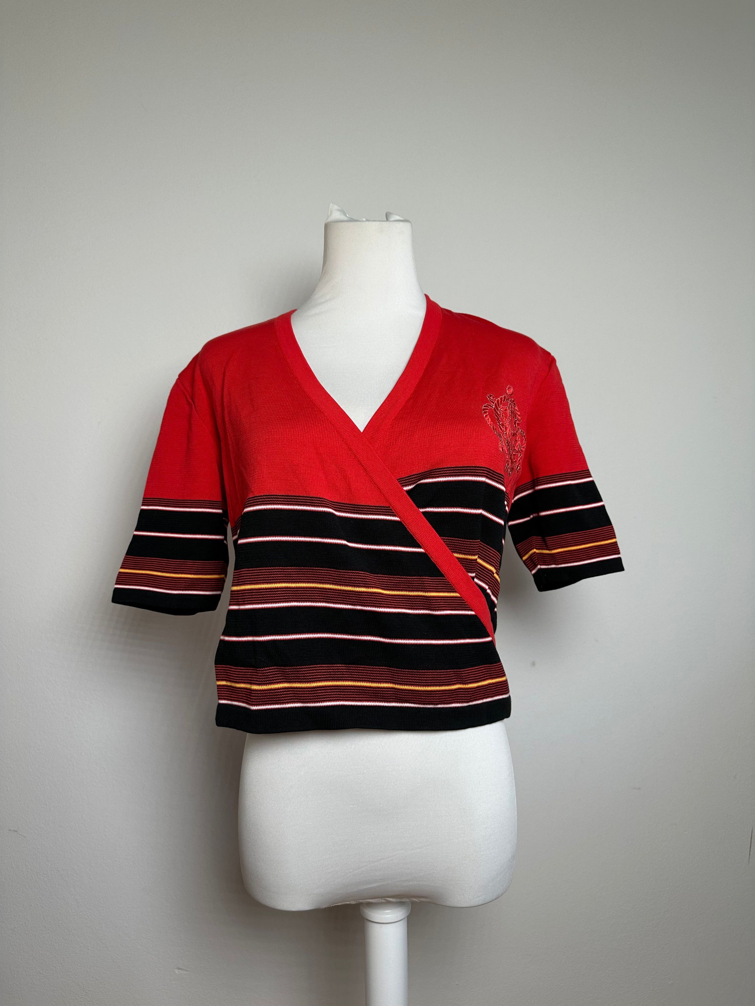 Dior Vintage Striped Top M Red Size M / US 6-8 / IT 42-44 - 1 Thumbnail