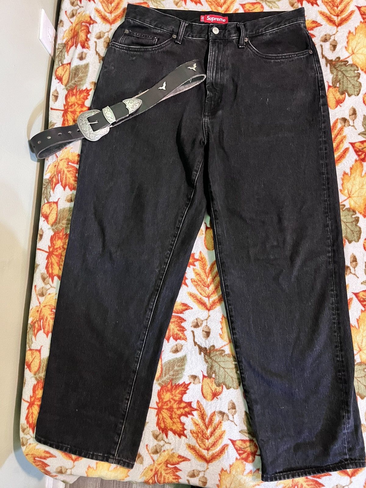 supreme baggy jean 32 black supreme bandana jacquard baggy jeans 