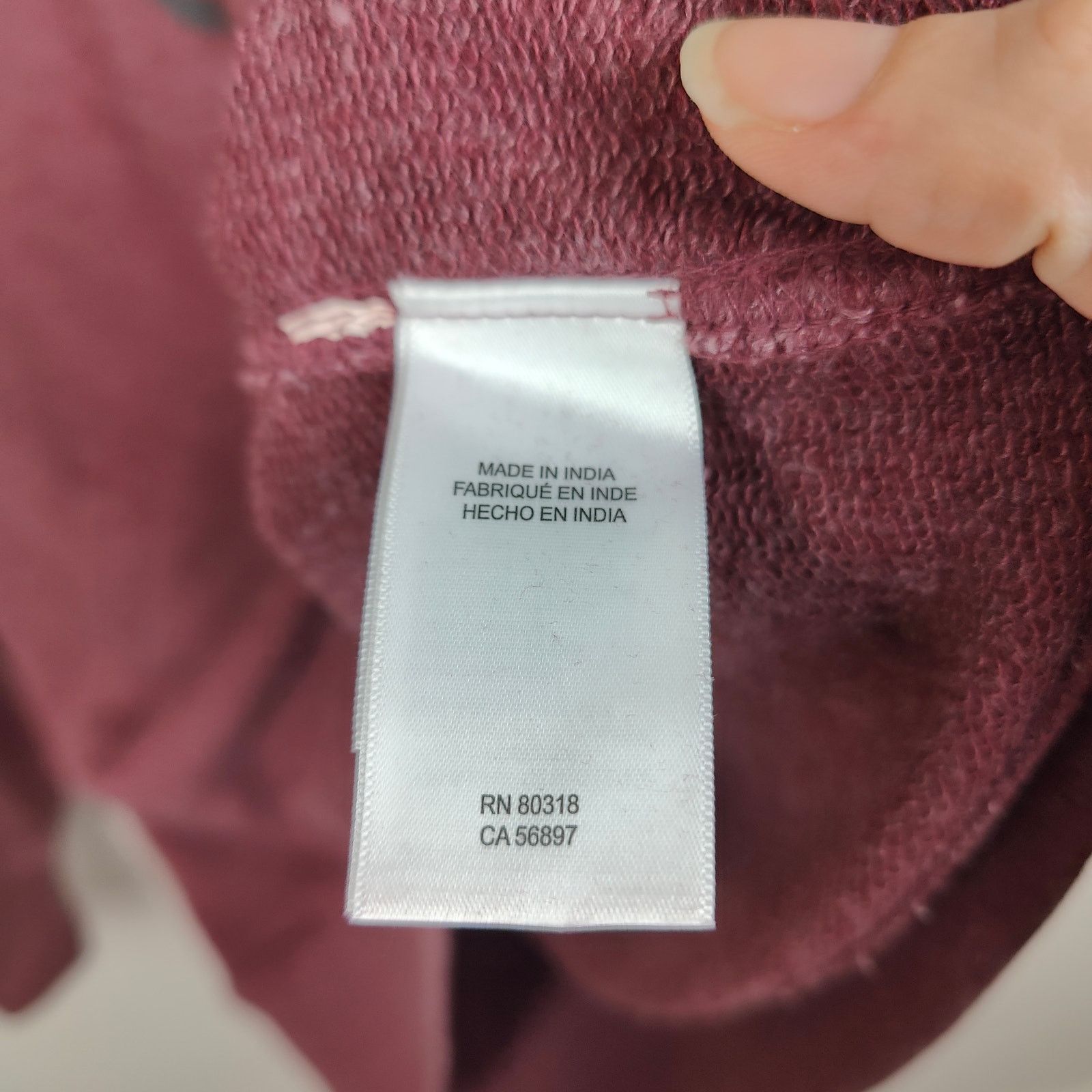 Lucky Brand Lucky Brand Venice Burnout Hoodie Mens Medium Burgundy Size US M / EU 48-50 / 2 - 7 Thumbnail
