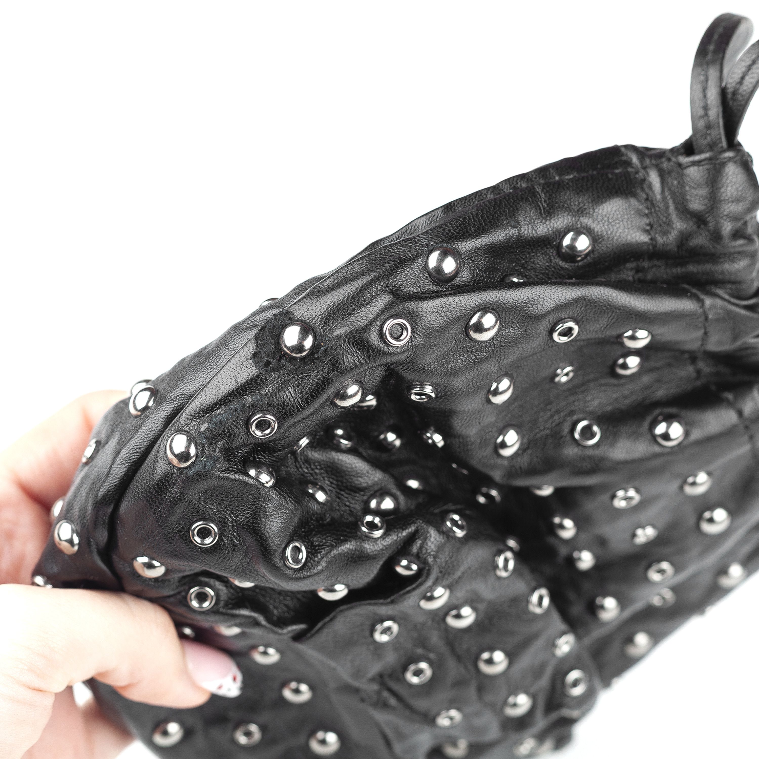 Prada Prada Black Studded Drawstring Pochette Vintage Bag Size ONE SIZE - 7 Thumbnail