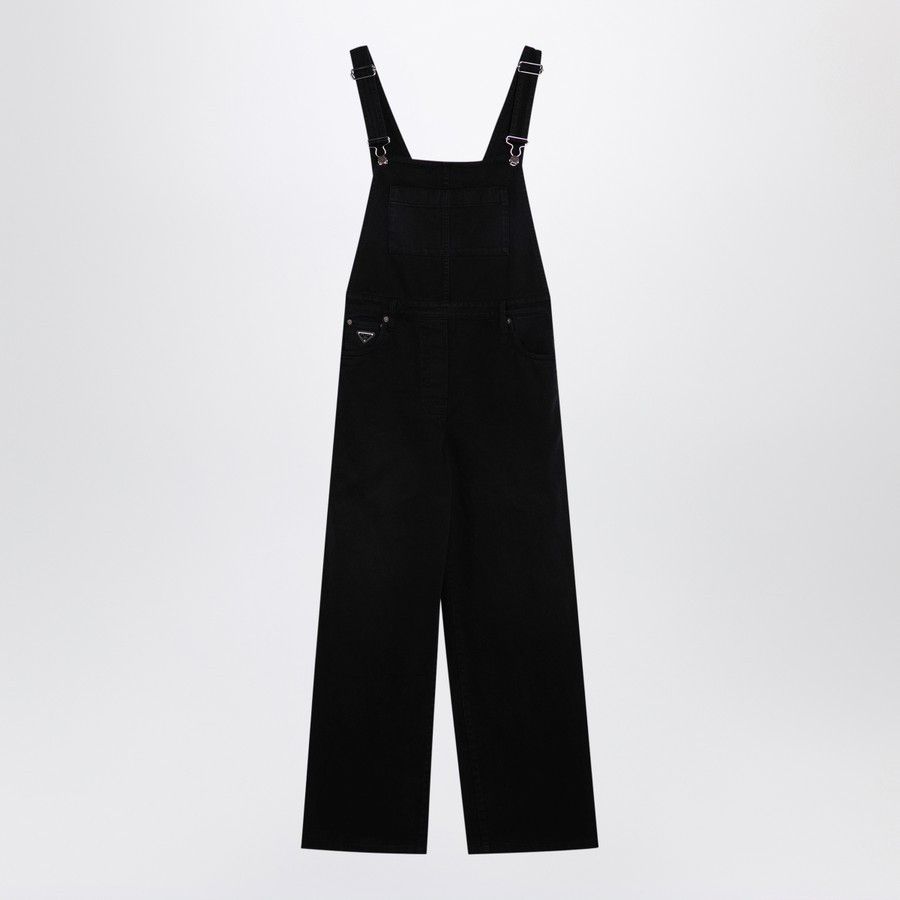 Prada o1d2blof0924 Denim Jumpsuit in Black Size 26" / US 2 / IT 38 - 1 Thumbnail