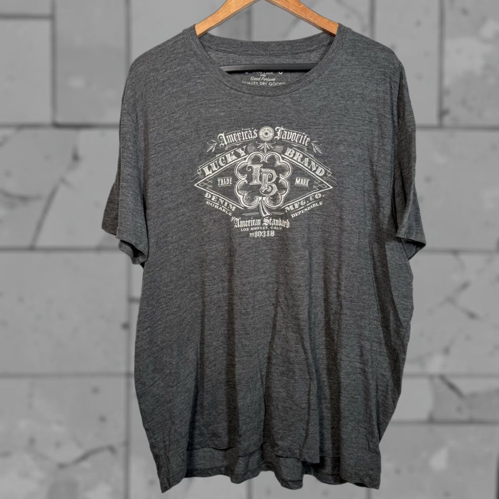 Lucky Brand Lucky Brand Shirt Adult XXL Gray Graphic Casual Mens Size US XXL / EU 58 / 5 - 1 Thumbnail