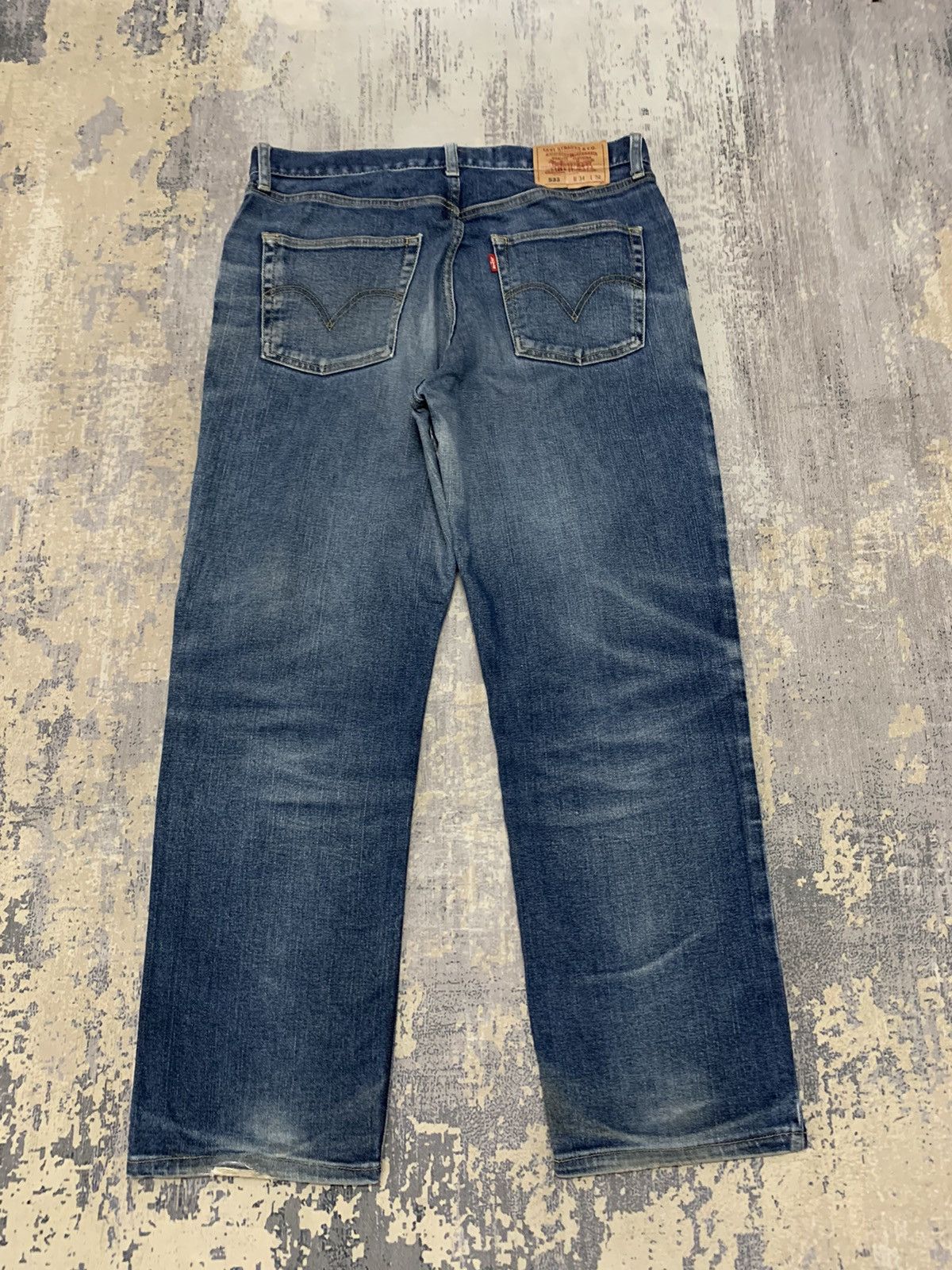 Levi's Levi's 533 Loose Straight Fit Denim Jeans Indigo Stone Wash Size US 35 - 11 Thumbnail
