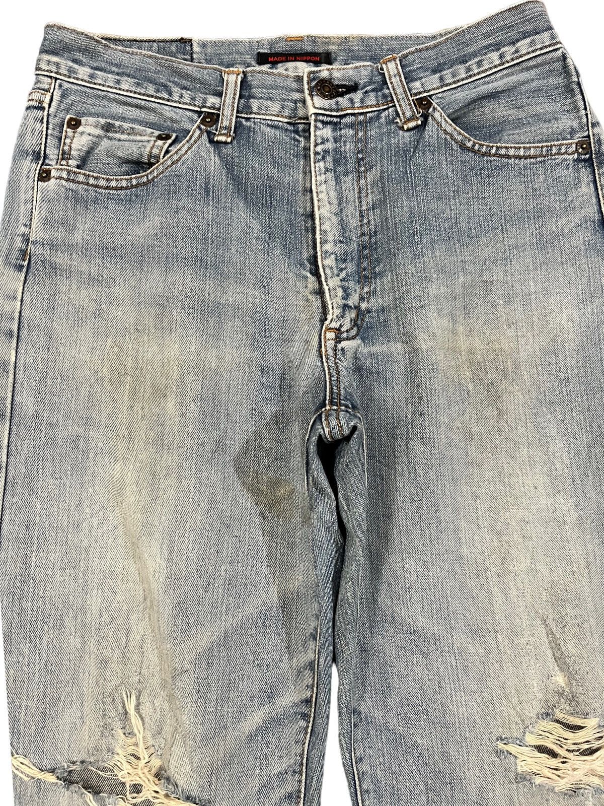 Blue Blue Japan × Japanese Brand Vintage Blue Way Distressed Denim Size US 31 - 2 Thumbnail