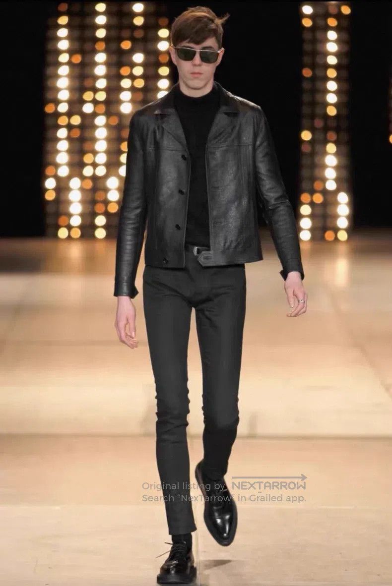 Saint Laurent Paris Saint Laurent Paris Wool Collar Lamb Leather Jacket with L Size US L / EU 52-54 / 3 - 8 Thumbnail